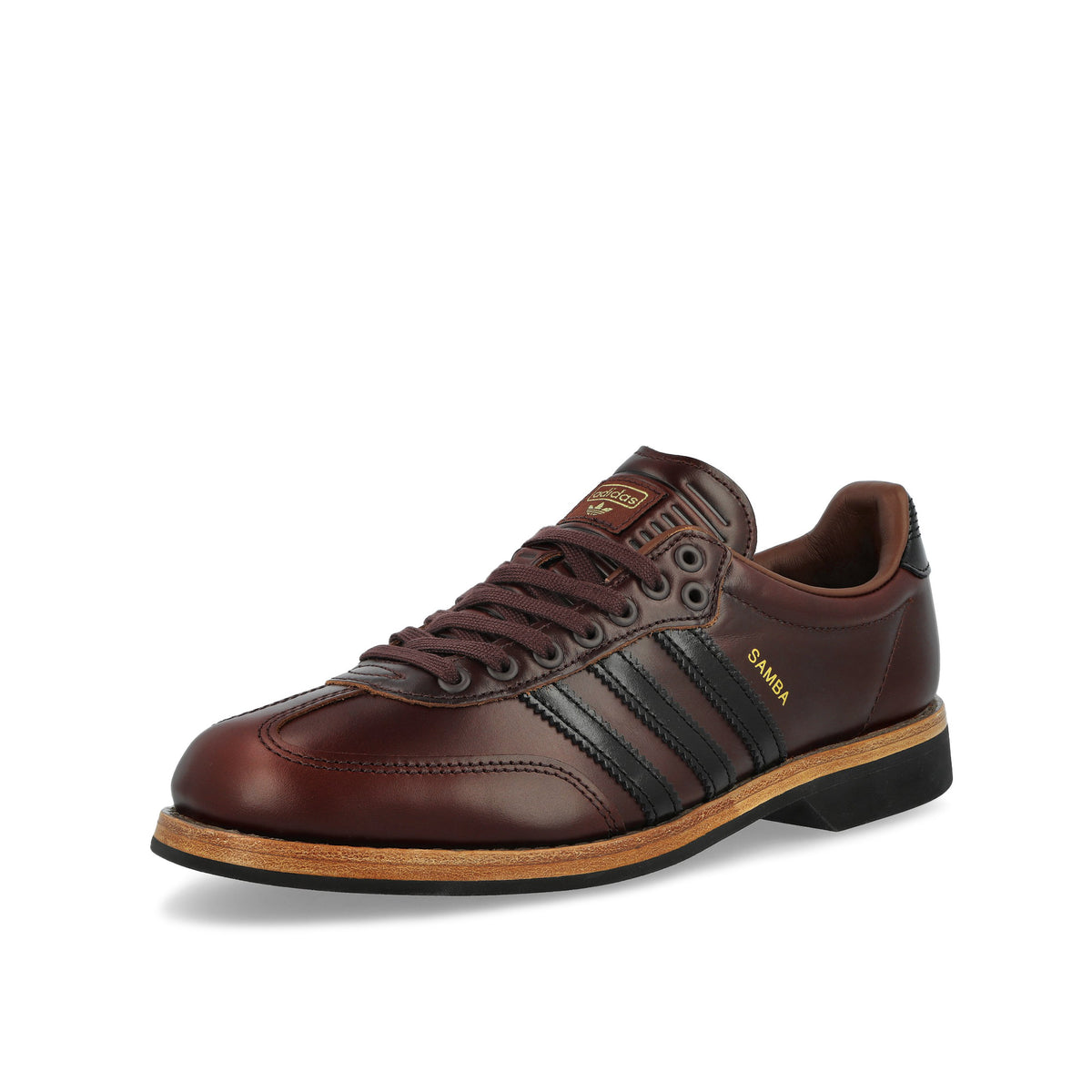 adidas Samba Bowling Preloved Brown / Core Black / Shadow Brown Low Top Sneakers HP5198 Close-up | Overkill