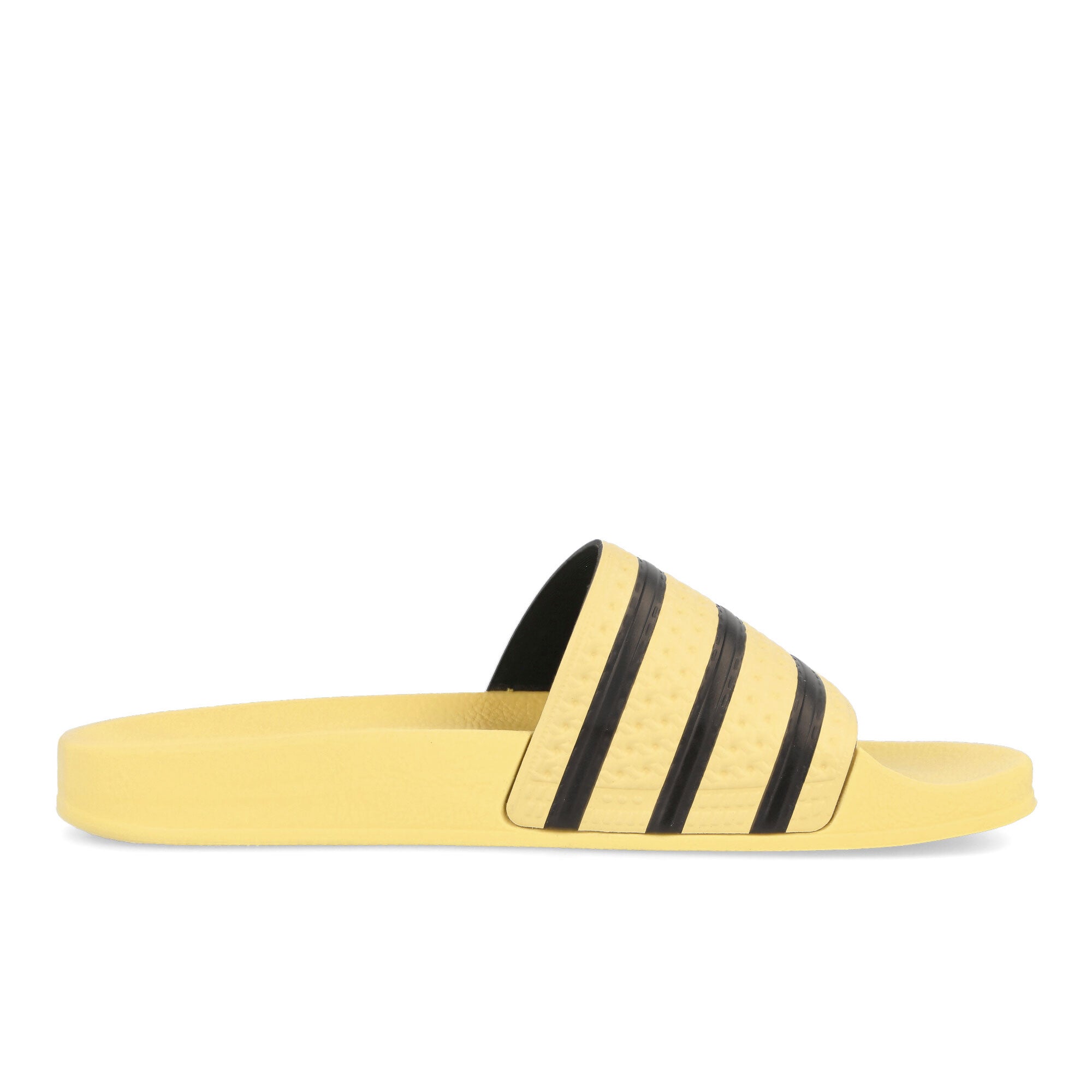 adidas Adilette Almost Yellow / Core Black / Almost Yellow Slides, Sandals & Slippers Silhouette | Overkill