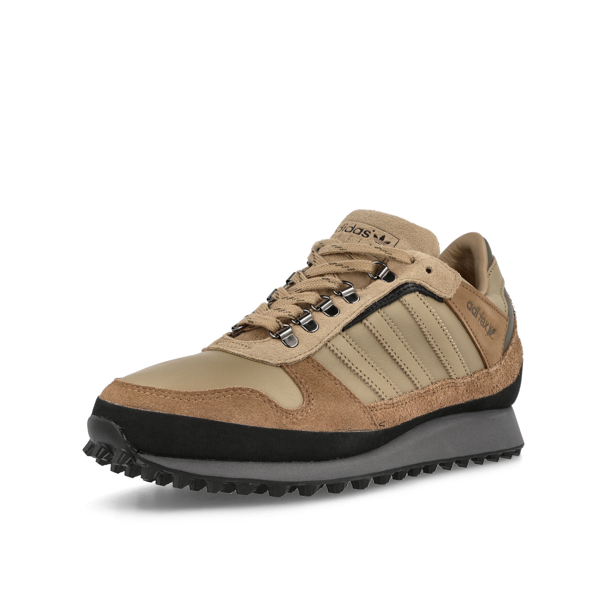 adidas Hiaven SPZL Timber-Cardboard-Trace Olive Sneakers Close Up | Overkill