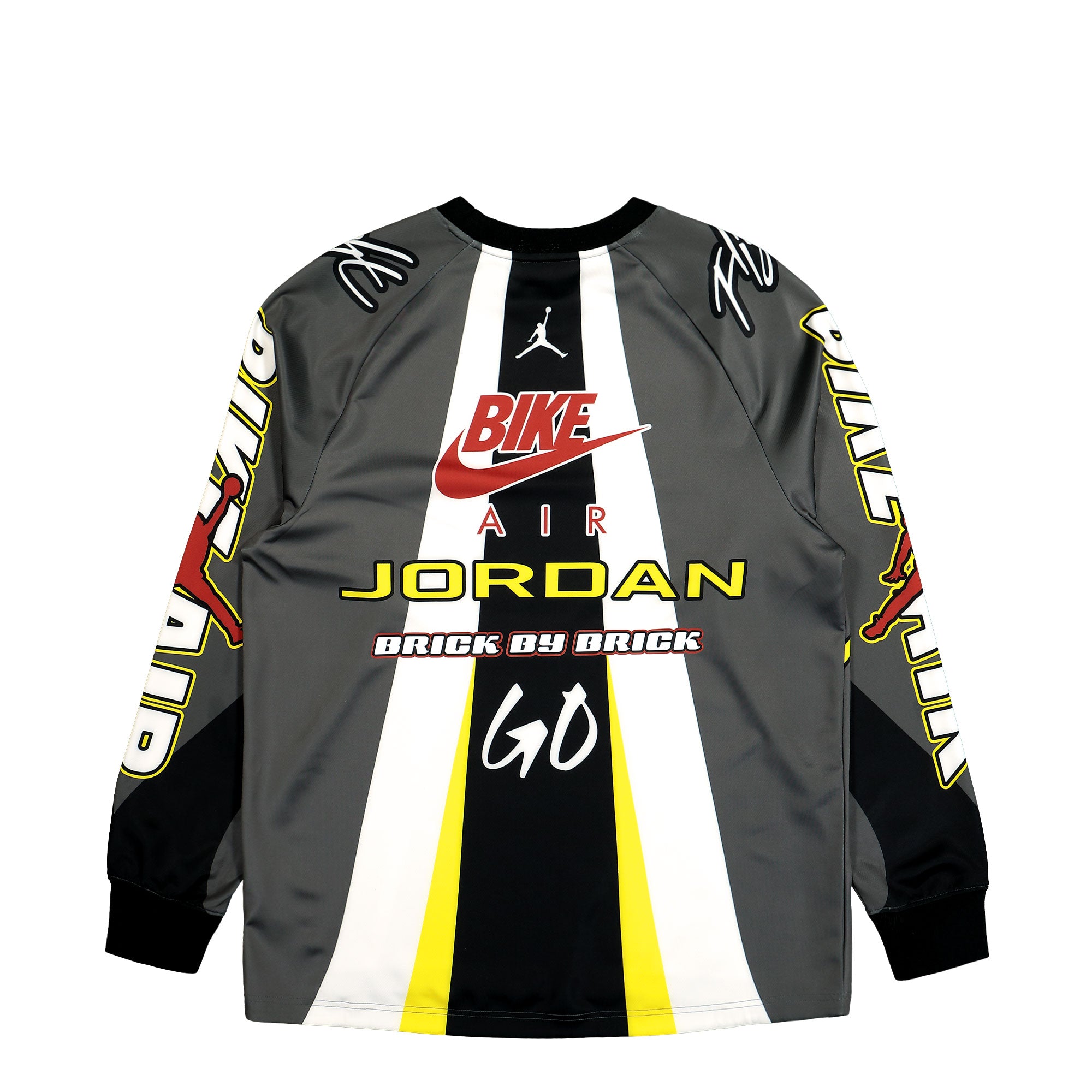 Jordan Bike Jersey Iron Grey / Black / Cinnabar Longsleeves Close-up | Overkill