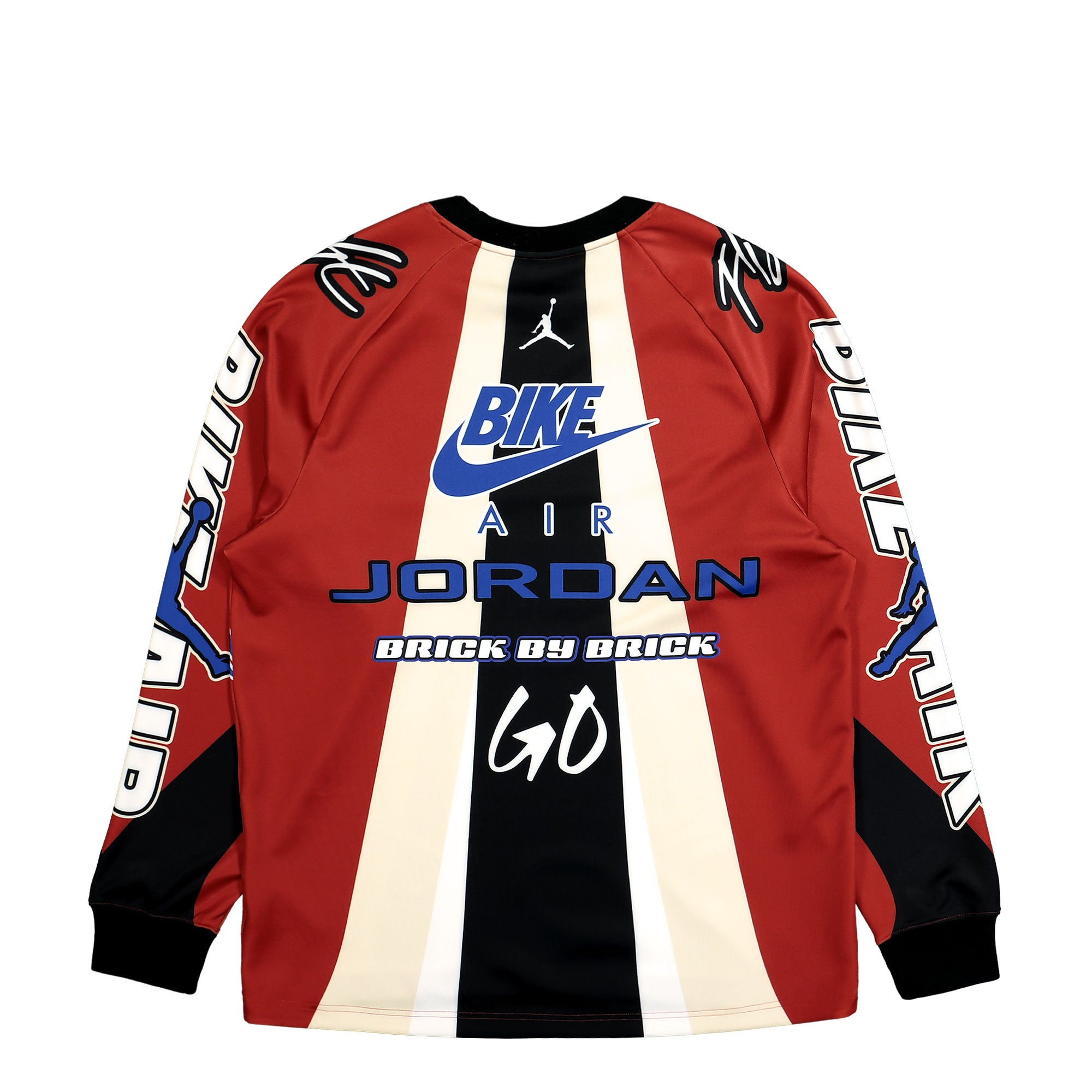 Jordan Bike Jersey Cinnabar / Black / Lyon Blue Longsleeves Close-up | Overkill
