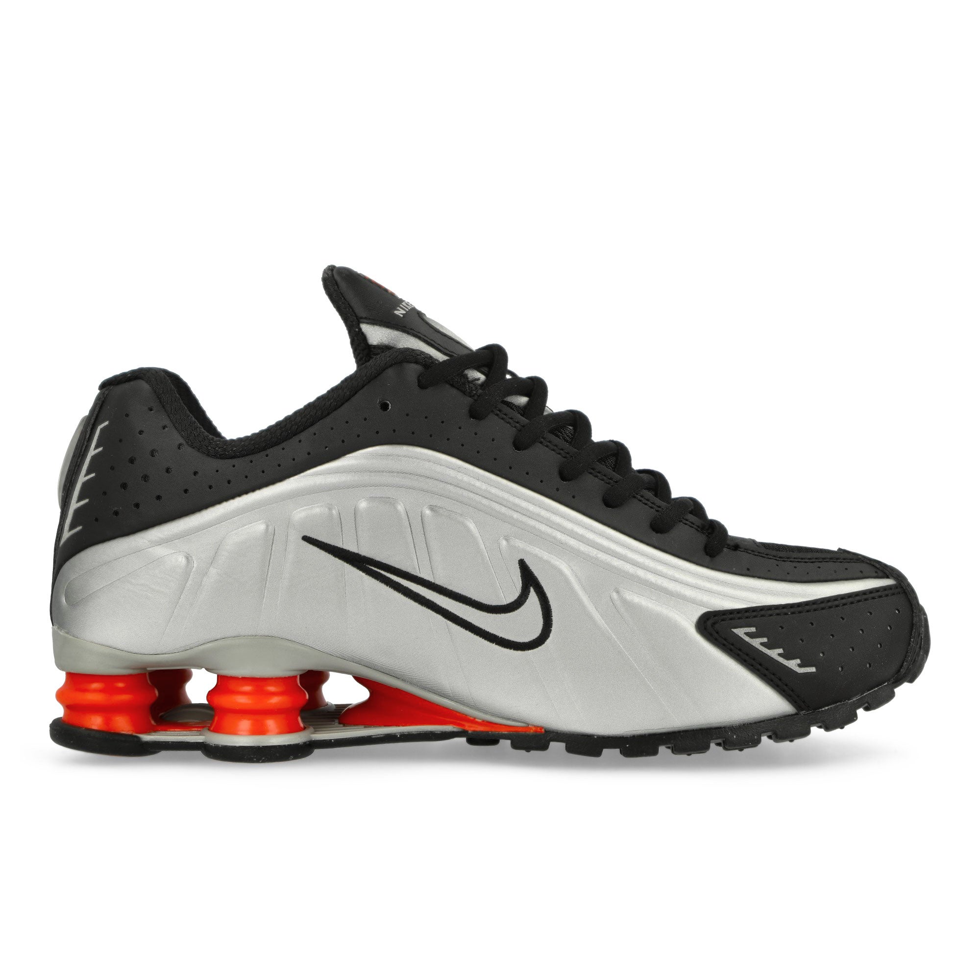 Nike Shox R4 Metallic Silver / Metallic Silver-Black Low Top Sneakers Silhouette | Overkill