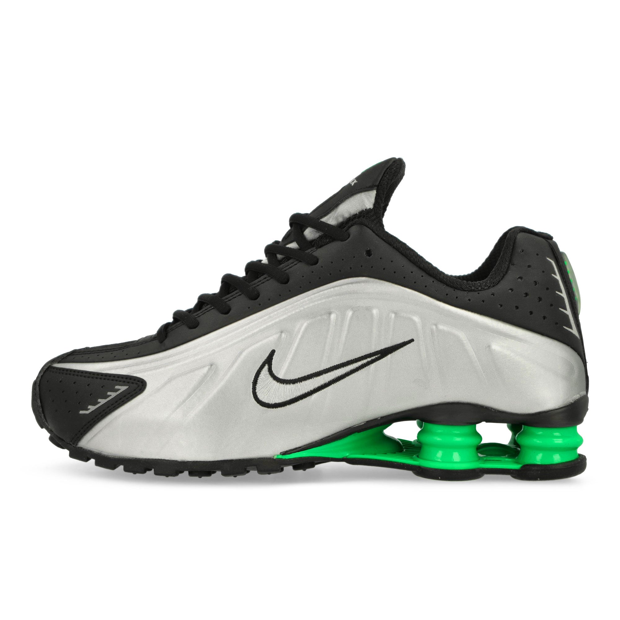 Nike Shox R4 Metallic Silver / Metallic Silver - Black - Green Low Top Sneakers HQ1988 006 | Overkill