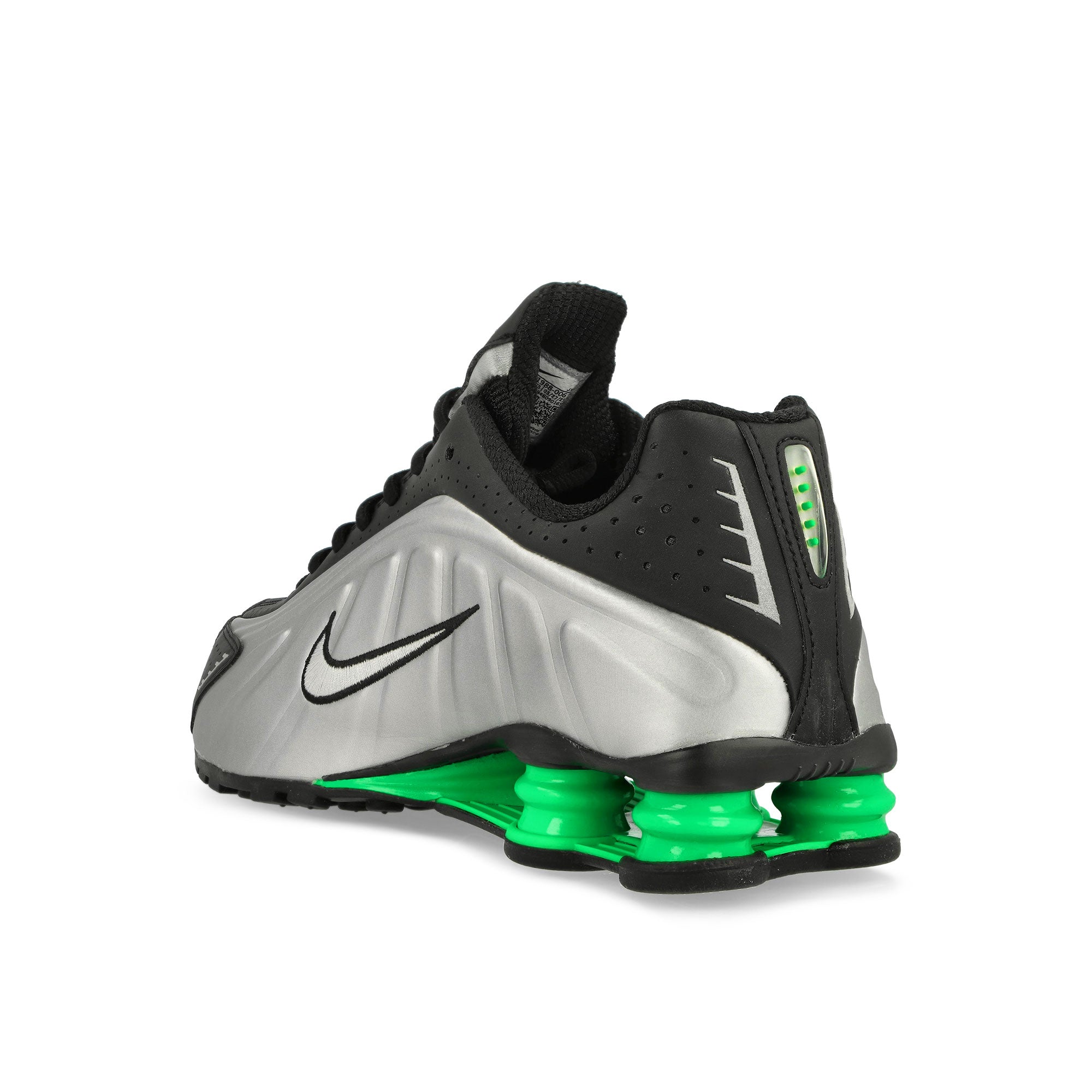 Nike Shox R4 Metallic Silver / Metallic Silver - Black - Green Low Top Sneakers HQ1988 006 Material | Overkill