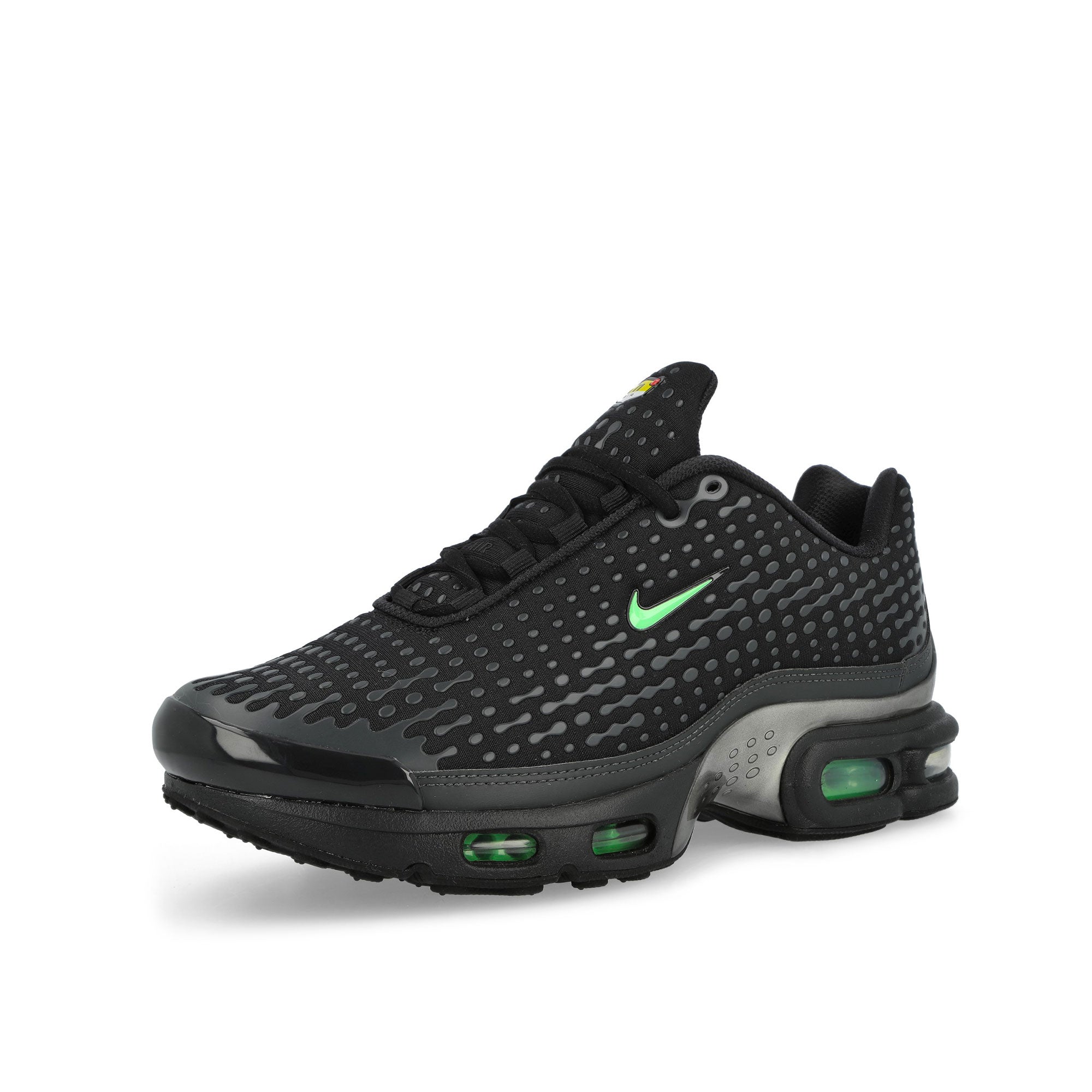 Nike Air Max Plus VII Black / Illusion Green - Dark Smoke Grey Low Top Sneakers HQ2197 004 Close-up | Overkill