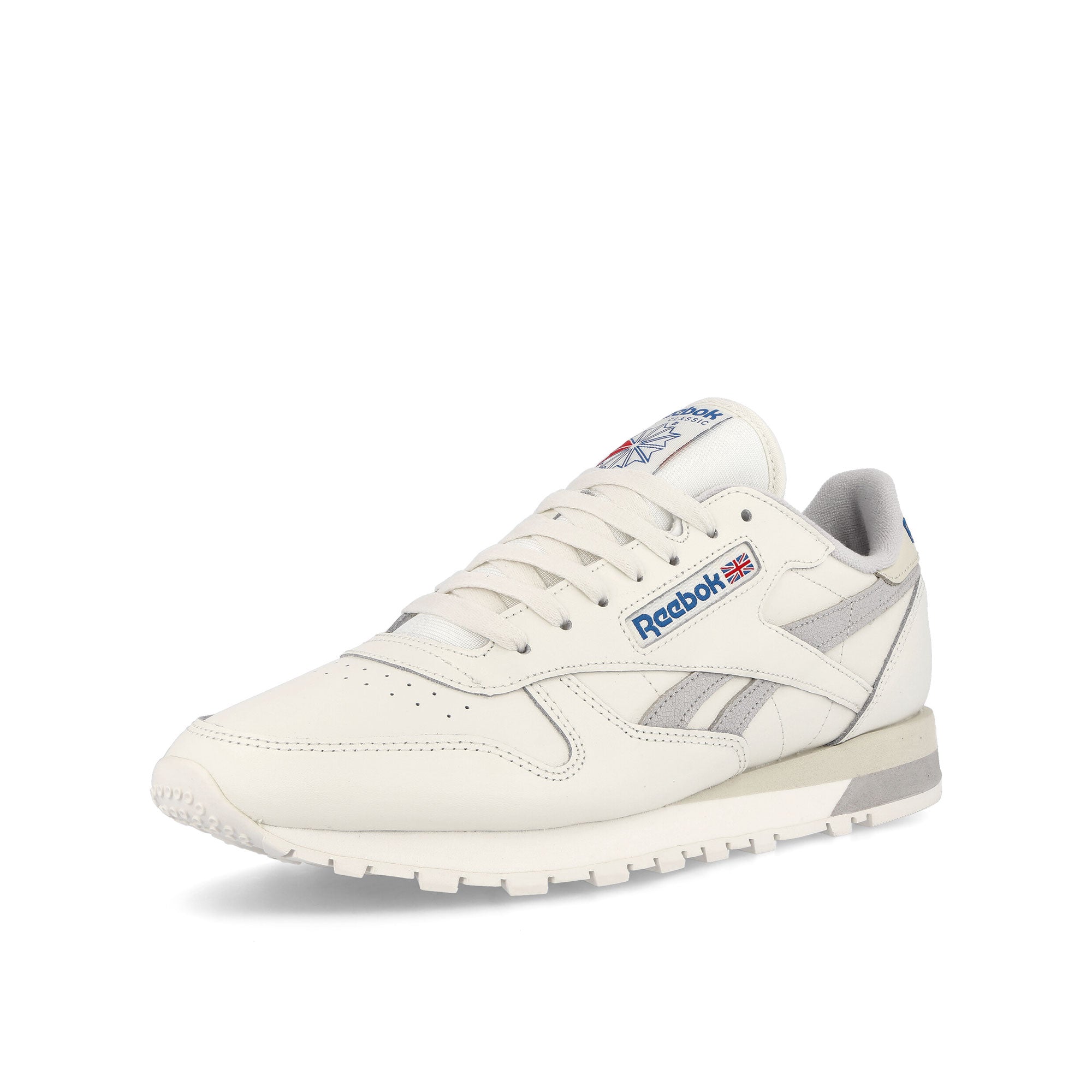 Reebok Classic Leather Chalk / Light Solar Grey / Alabaster Low Top Sneakers Close Up | Overkill