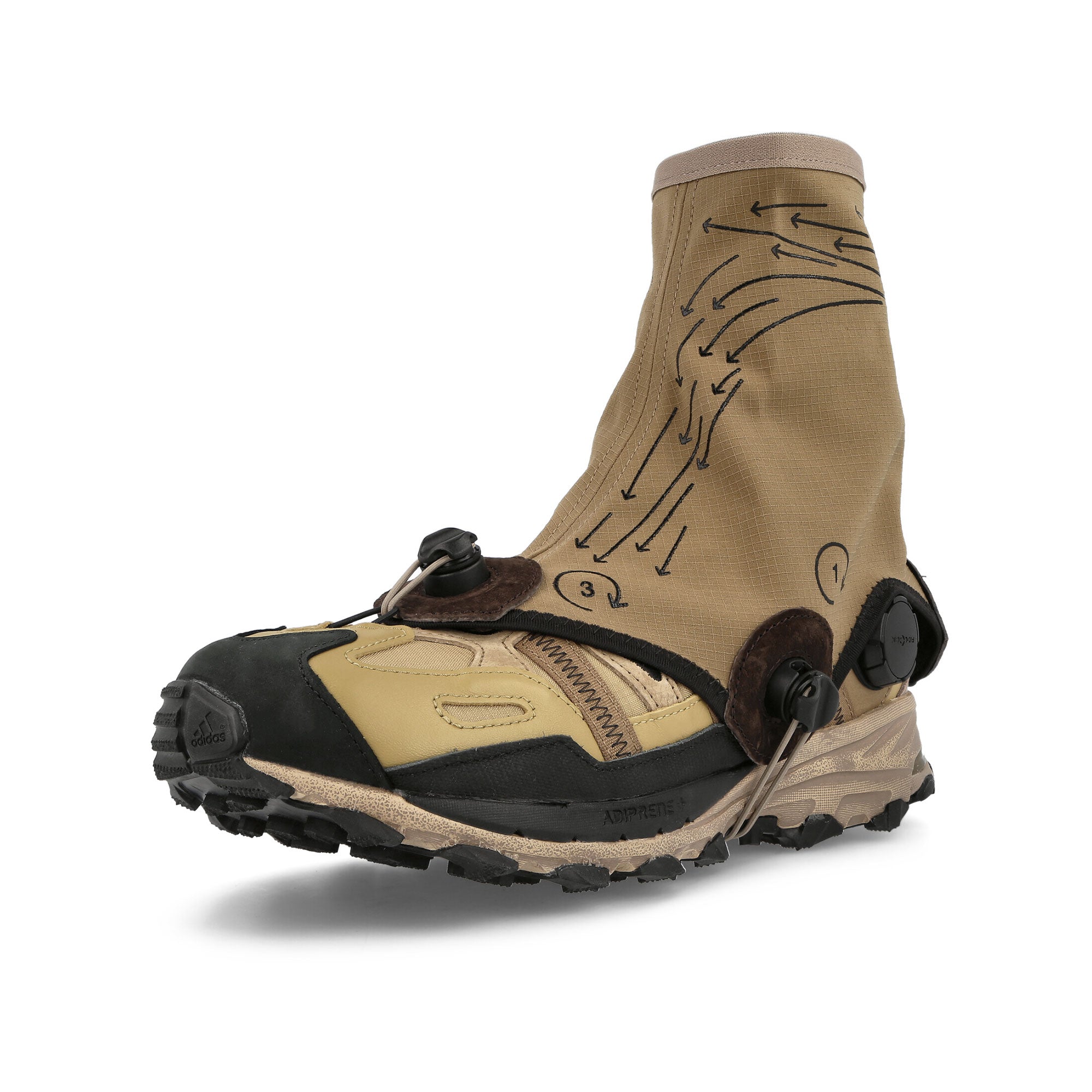 adidas Hyperturf Adventure Gaiter Golden Beige-Chalk Brown-Golden Beige Low Top Sneakers Detail View 2 | Overkill