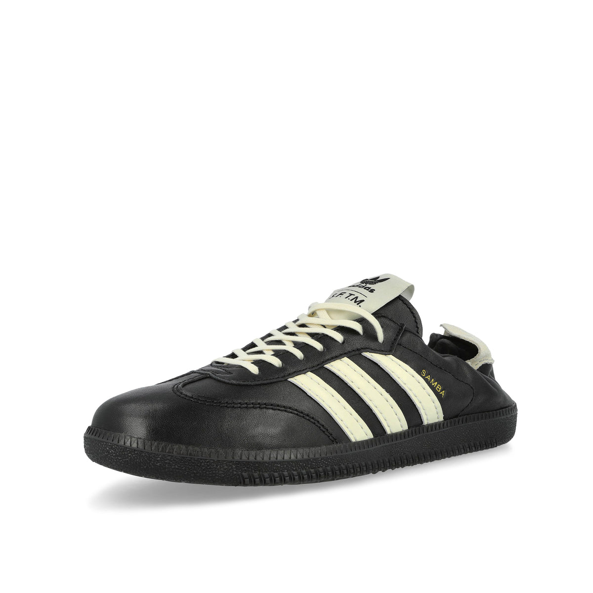 Song for the Mute x adidas Samba OG Core Black / Cream White / Gold Metallic sneaker HQ7600 Close-up | Overkill