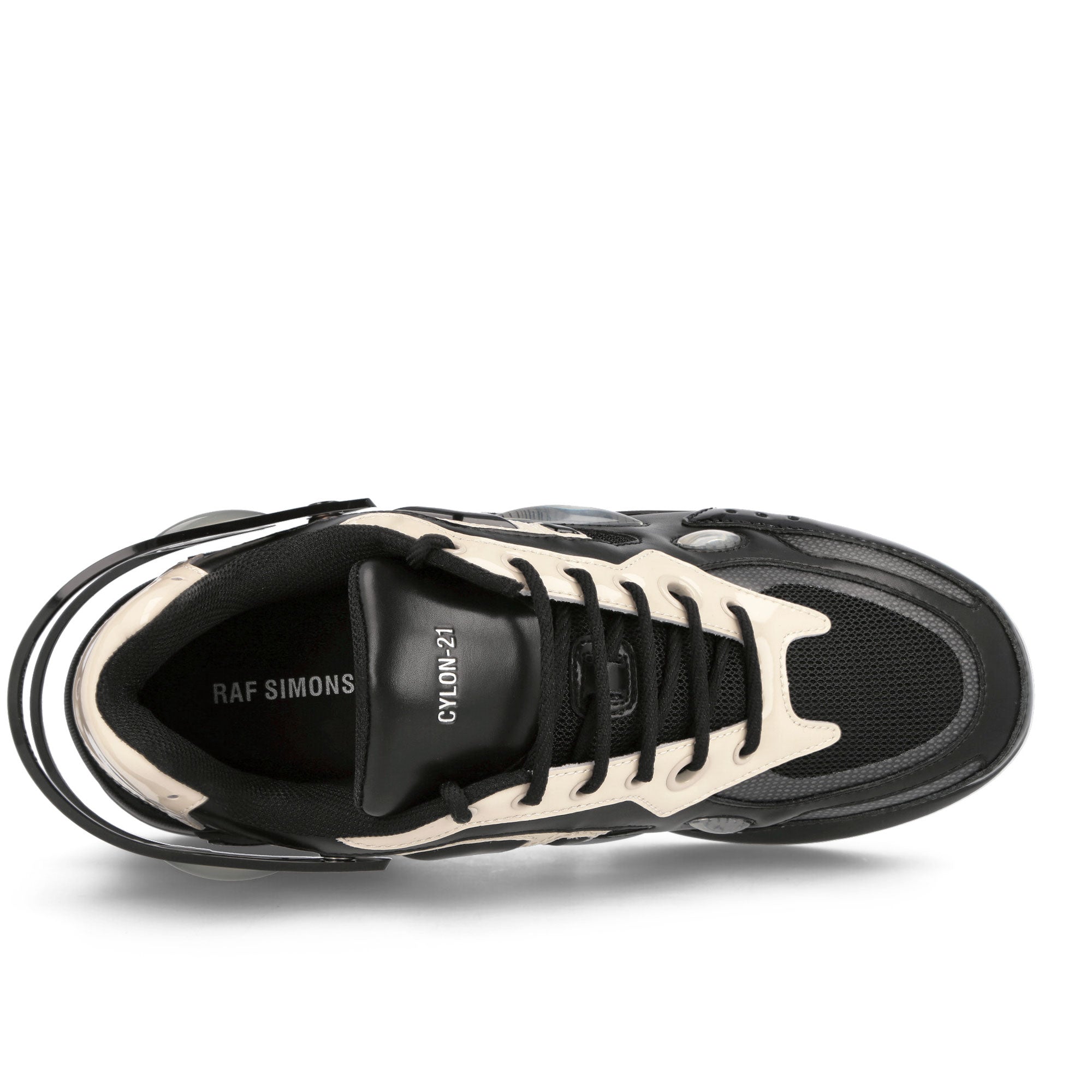 Raf Simons Cylon-21 Cream Black Low Top Sneakers Detailfoto | Overkill