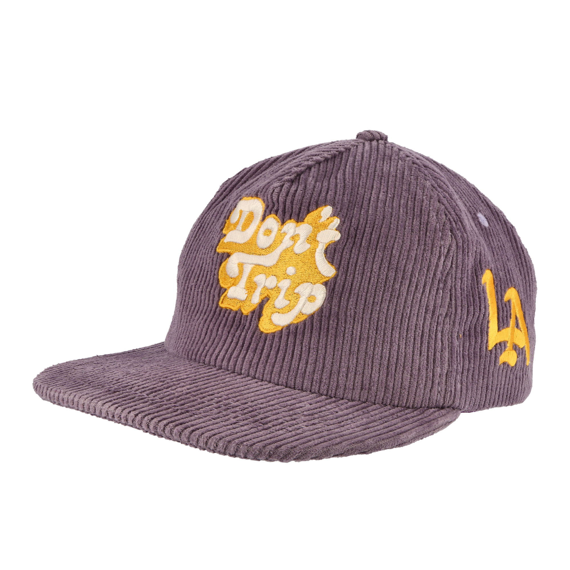 Free & Easy LA Dont Trip Fat Corduroy Snapback Hat Purple Caps HT144 | Overkill