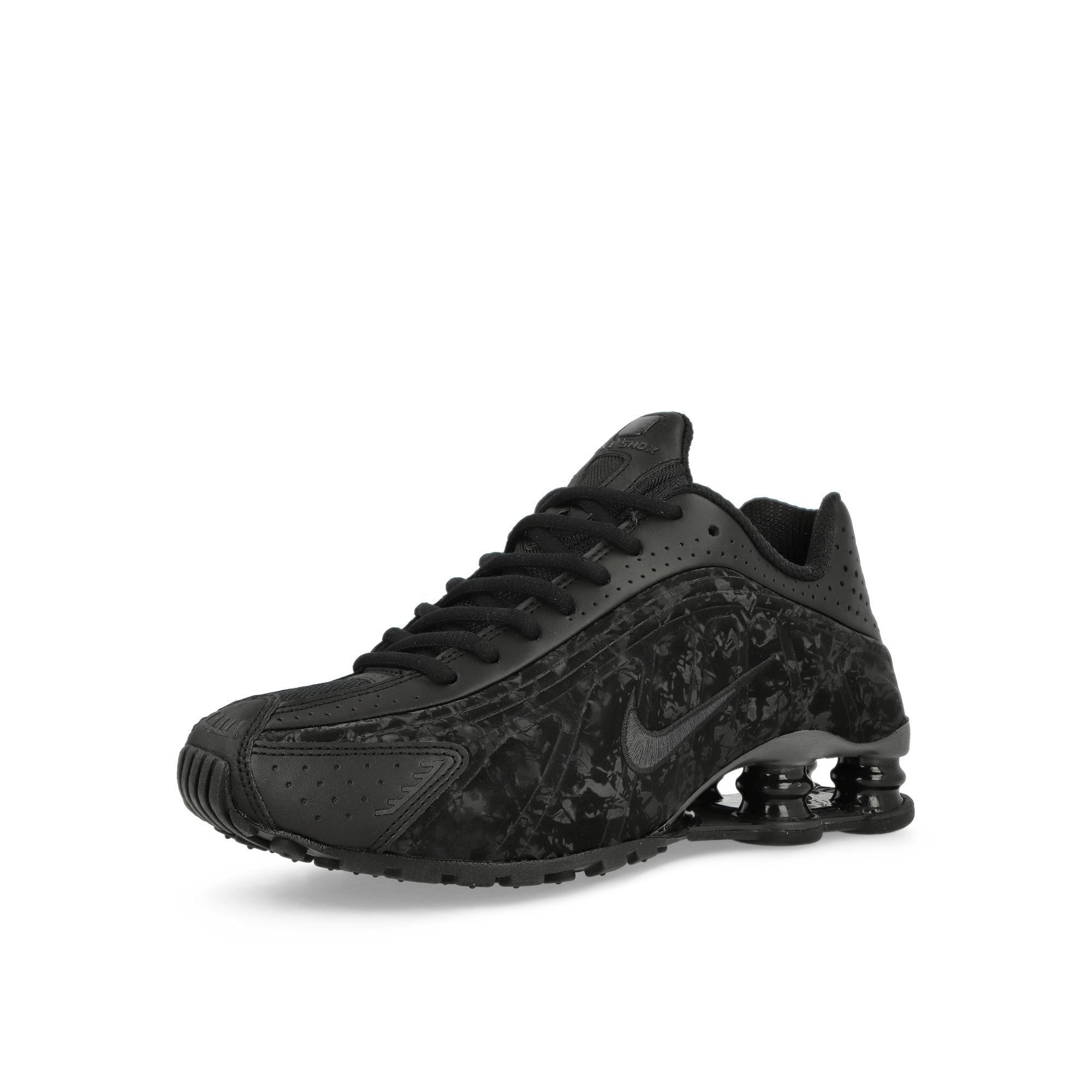 Nike W Shox R4 Black / Dark Smoke Grey Low Top Sneakers Close Up | Overkill