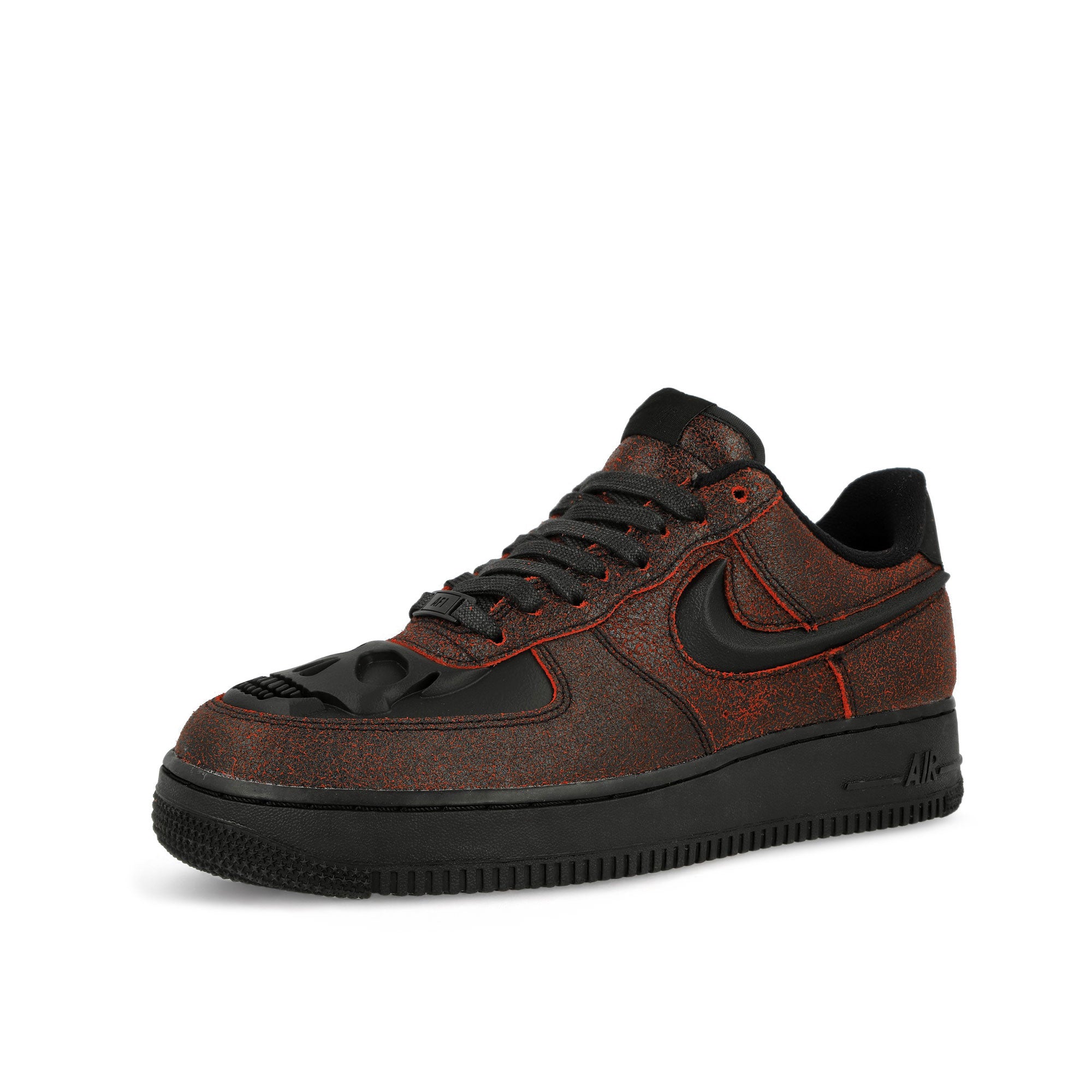 Nike Air Force 1 Low Retro Halloween QS Black / Black - Crimson Low Top Sneakers Close Up | Overkill