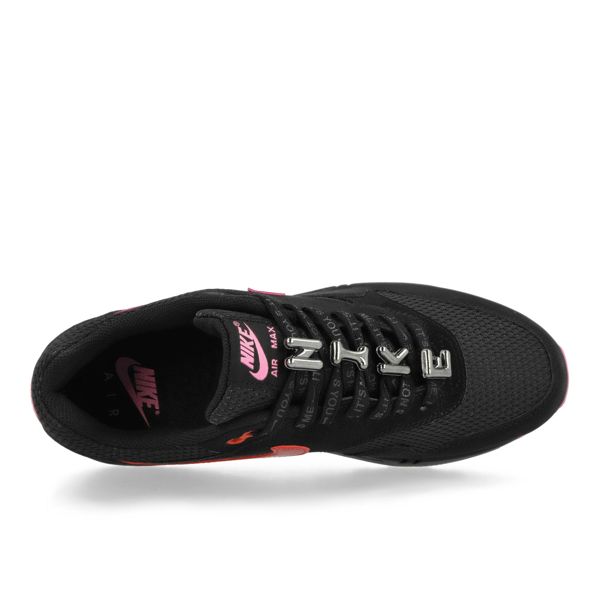 Nike Air Max 1 Premium Black / Playful Pink-University Red Low Top Sneakers Detailfoto | Overkill
