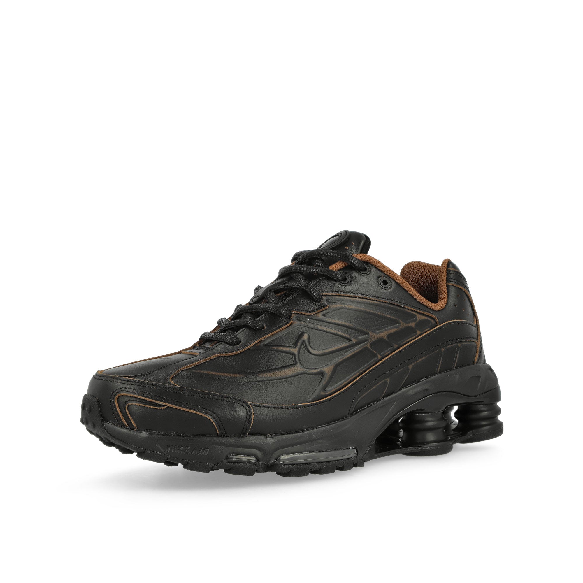 Nike Shox Ride 2 Premium Black / Black-Light British Tan Low Top Sneakers Close Up | Overkill