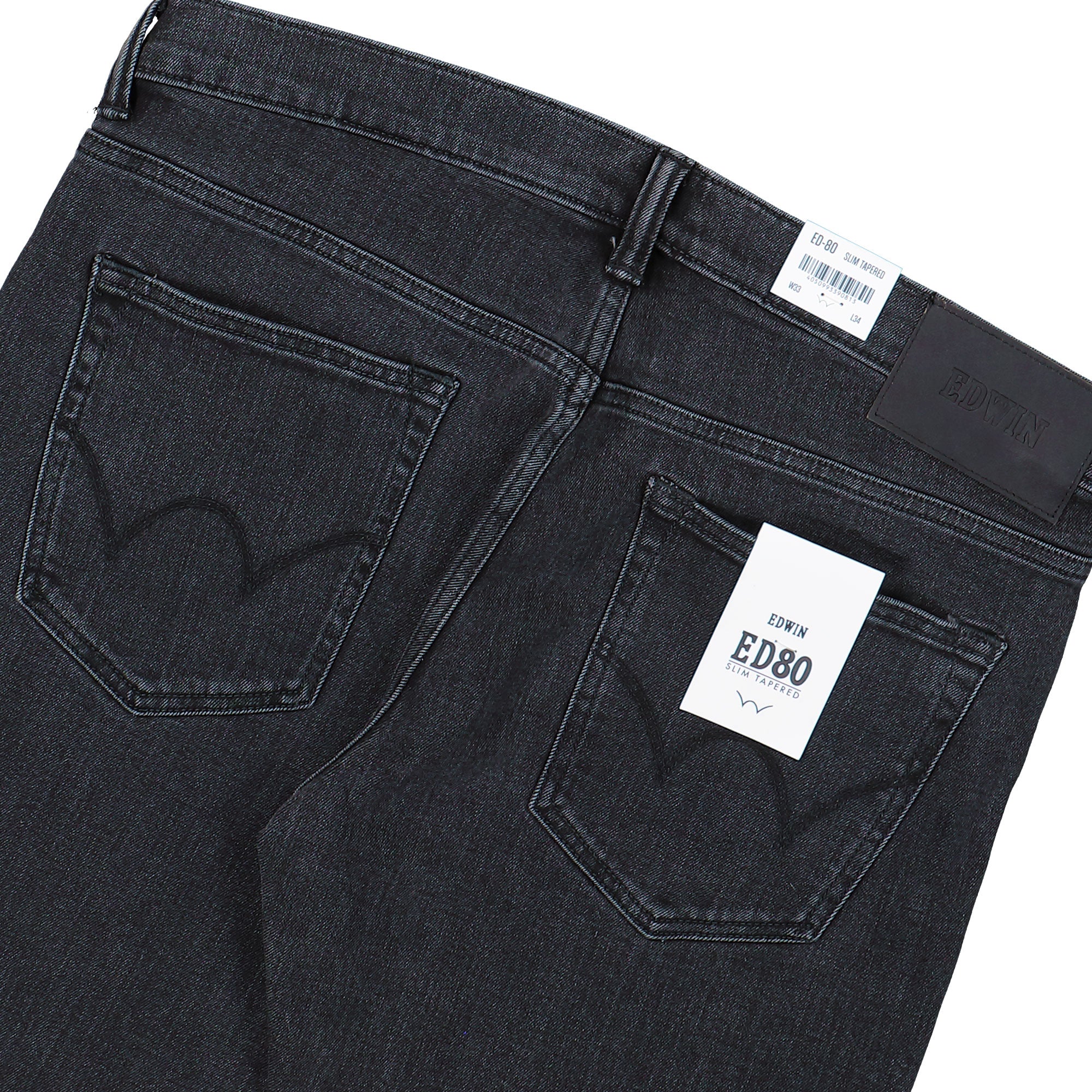 Edwin ED-80 Slim Tapered Denim Pant CS White Listed Black Selvage Denim Pants I023300.F8.EA.34 Detail View 2 | Overkill
