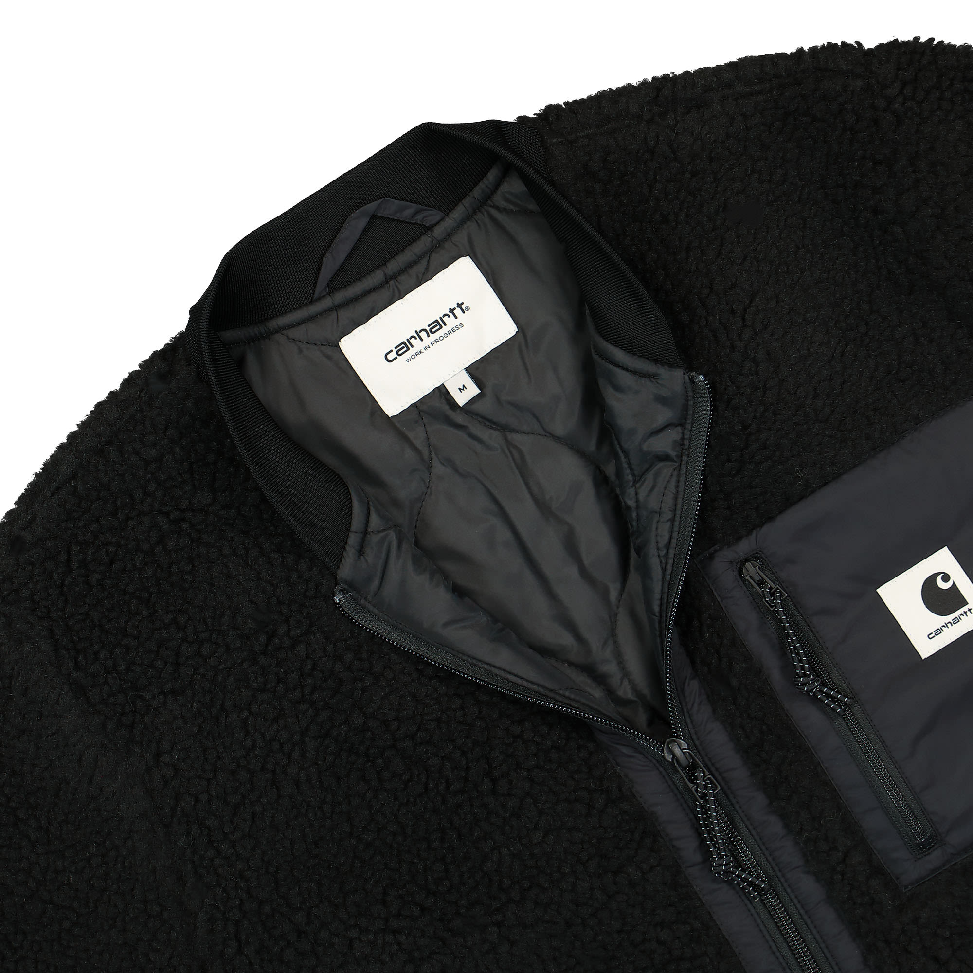 Carhartt WIP W Janet Liner Jacket Black / Black Fleece Jackets Close-up | Overkill