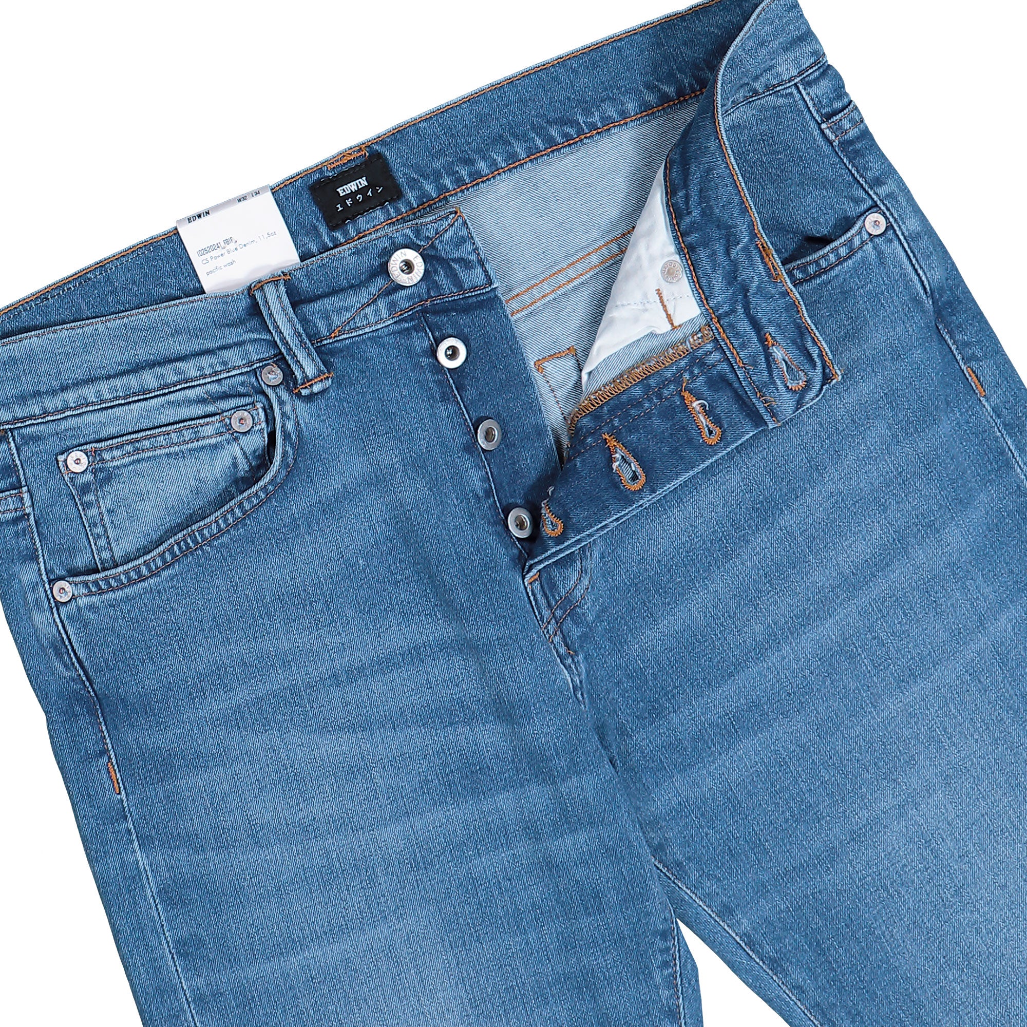 Edwin ED-80 Slim Tapered Denim Pant CS Power Blue Denim Pant I025202.F8.IF.34 Detail View 1 | Overkill