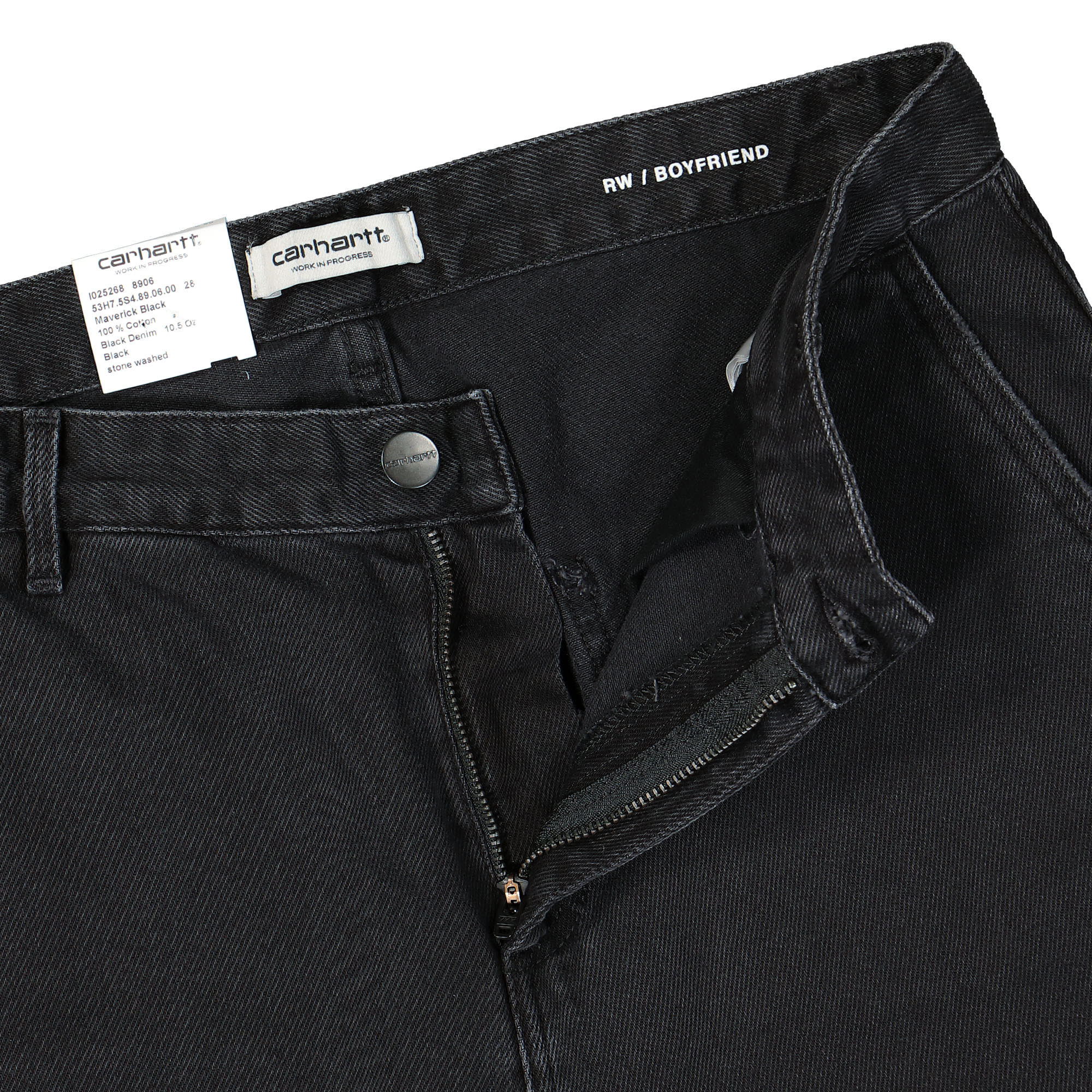 Carhartt WIP W Pierce Pant Black Stone Washed Jeans Detailfoto | Overkill