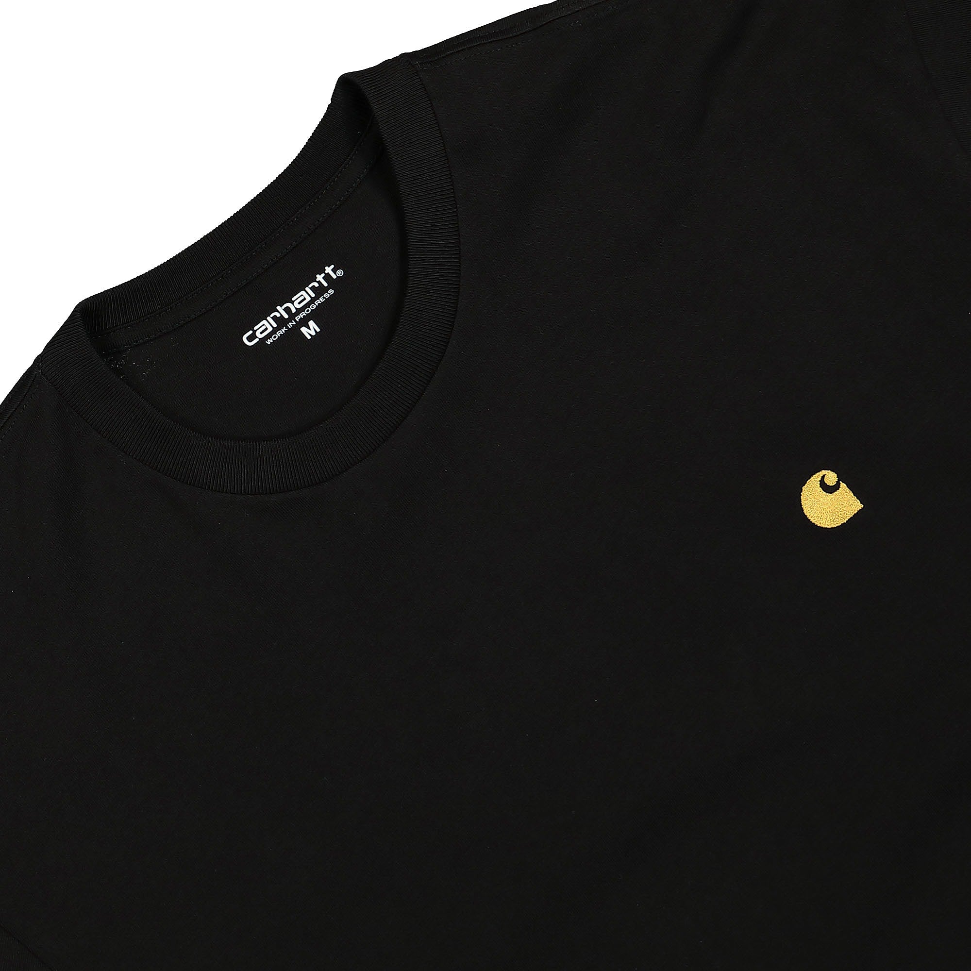 Carhartt WIP S/S Chase T-Shirt Black / Gold T-Shirts Close-up | Overkill