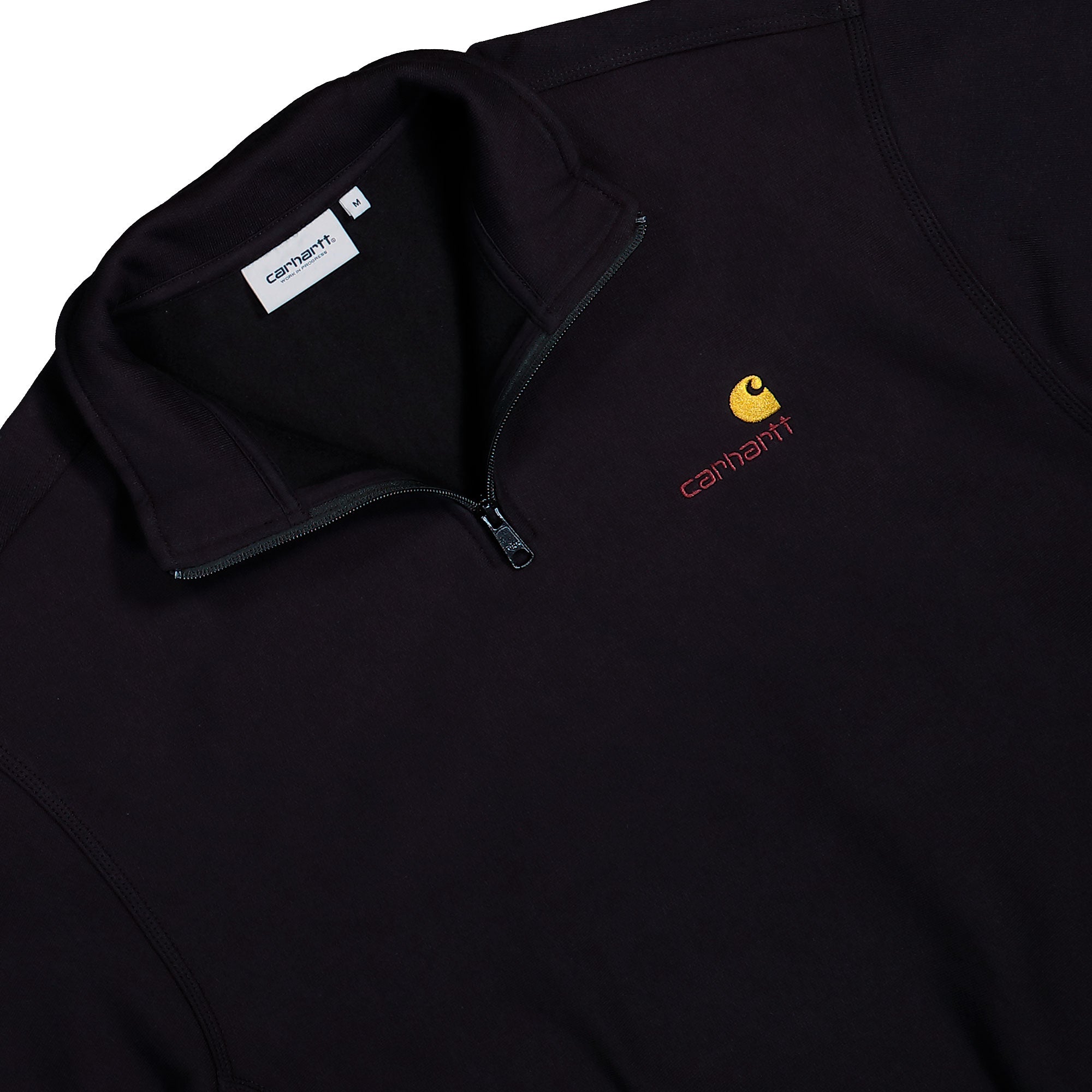 Carhartt WIP Half Zip American Script Sweat Black Sweatshirt I027014.89.XX.03 Detailfoto | Overkill