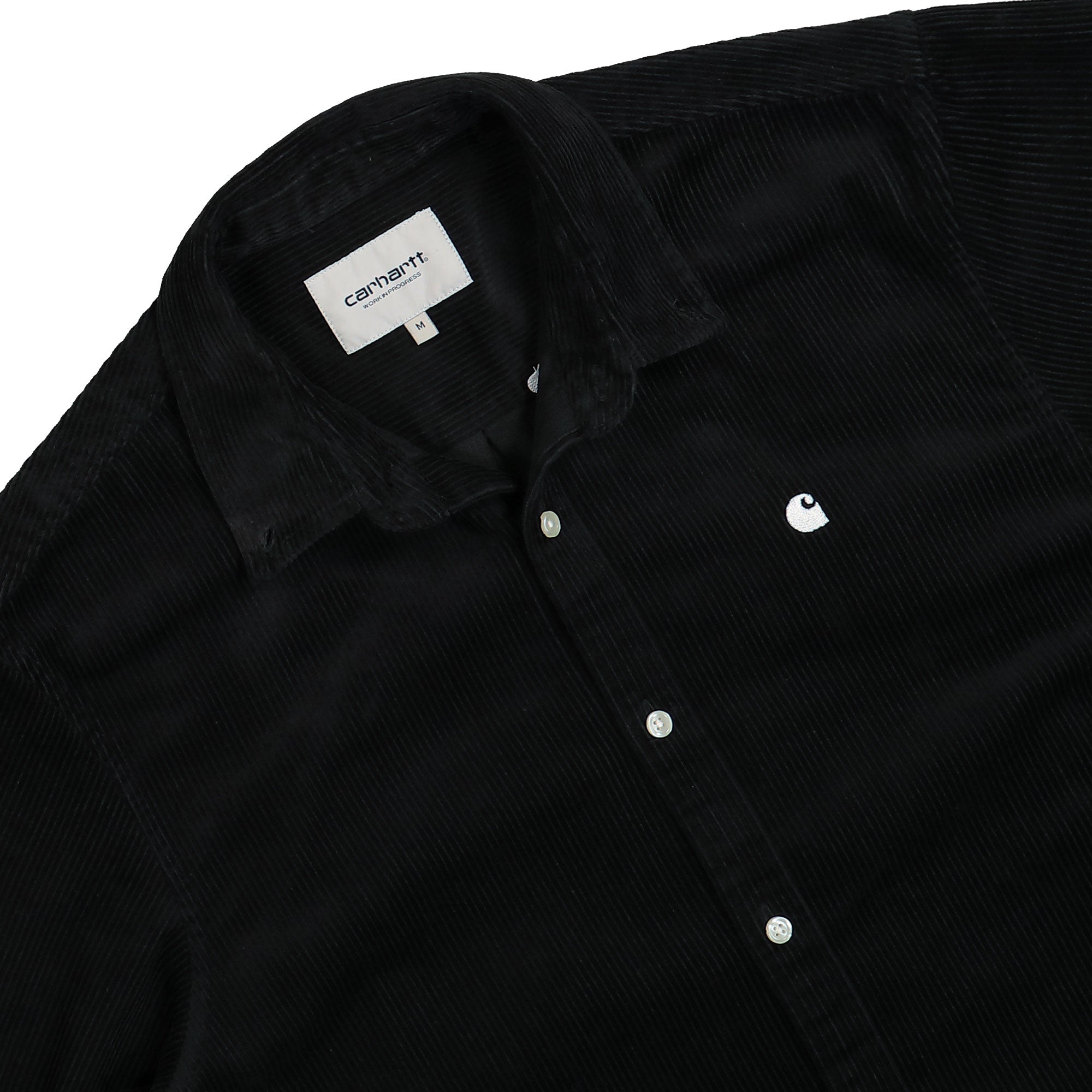 Carhartt WIP L/S Madison Cord Shirt Black / Wax Shirts Close-up | Overkill