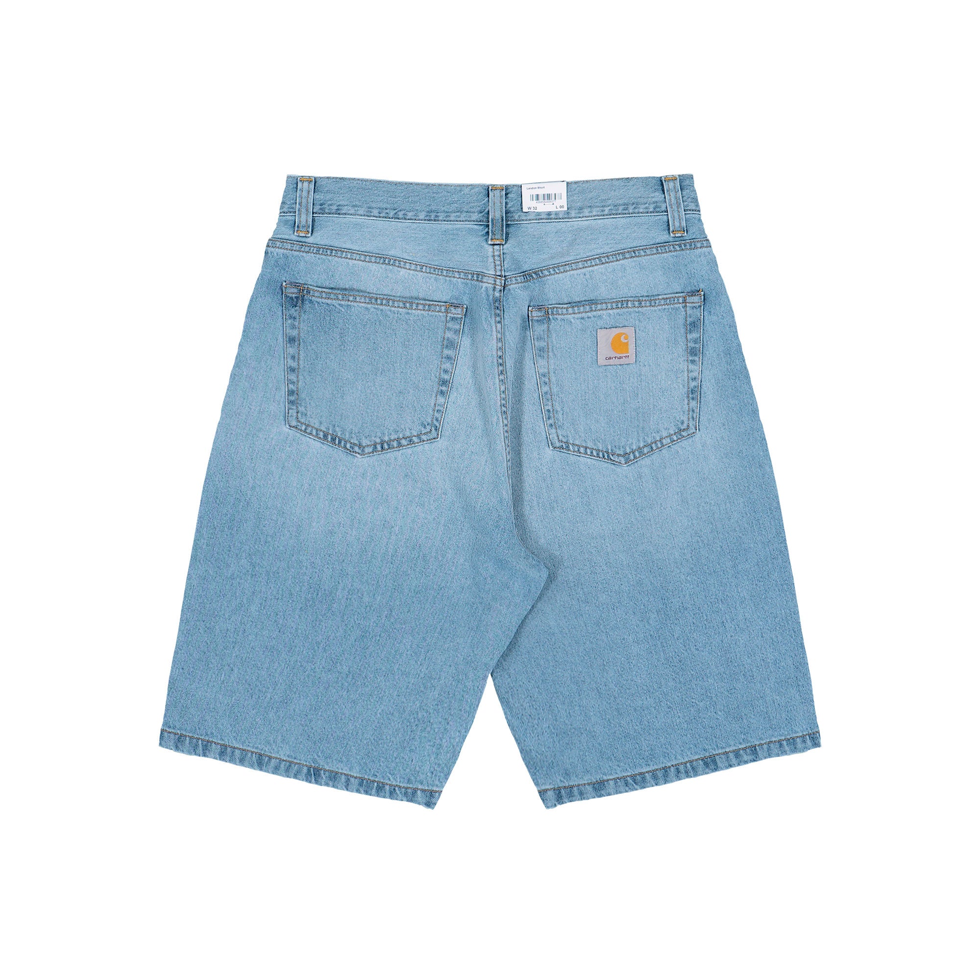 Carhartt WIP Landon Short Blue Heavy Worn Bleached Shorts I030469.01.WU.00 Close-up | Overkill