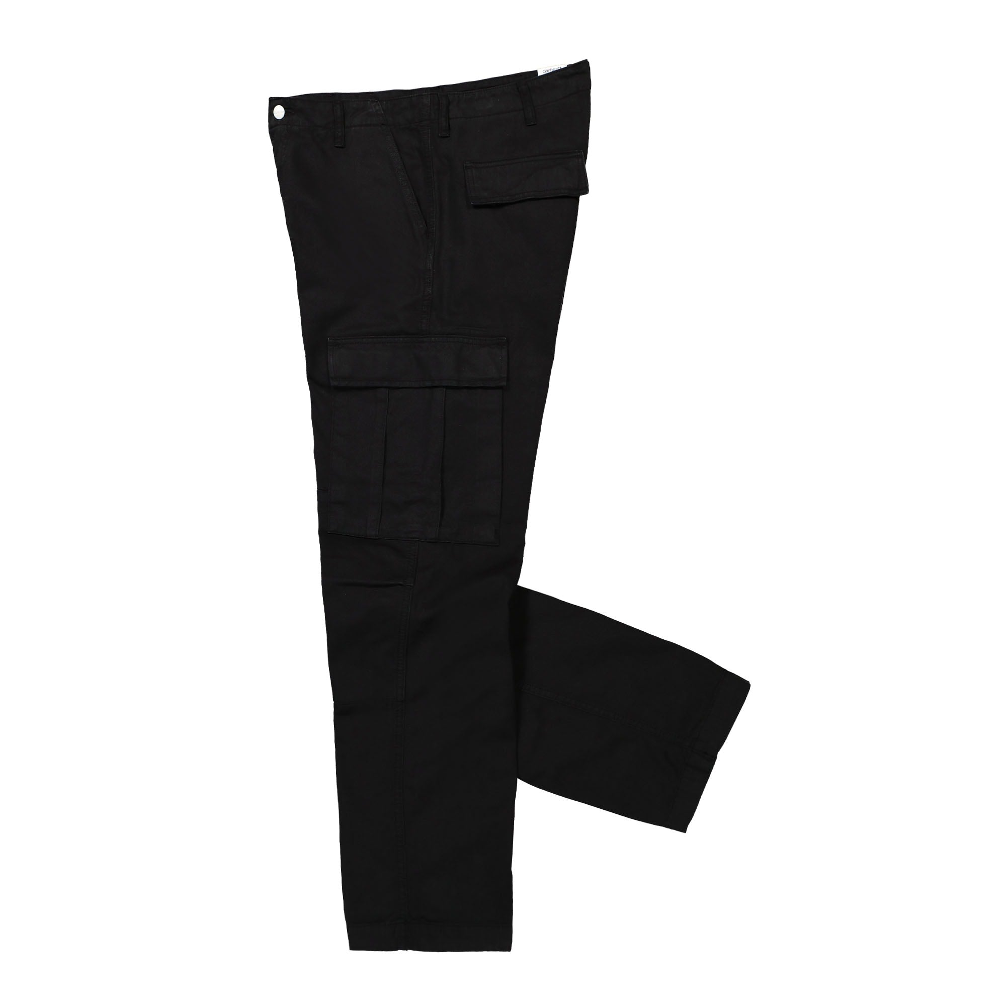 Carhartt WIP Regular Cargo Pant Black Garment Dyed Cargo Pants Close-up | Overkill