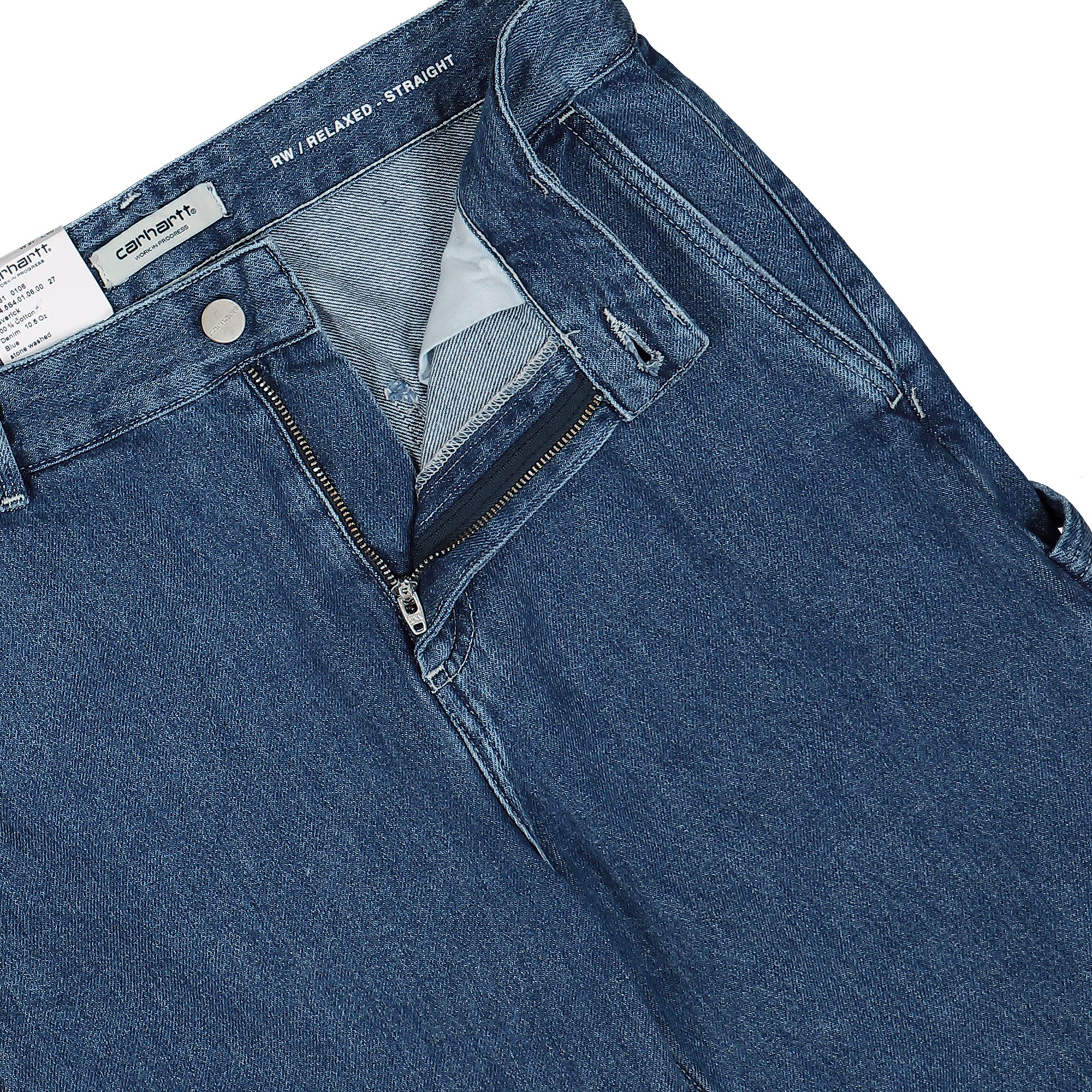 Carhartt WIP W Pierce Pant Straight Blue Stone Washed Jeans Detailfoto | Overkill