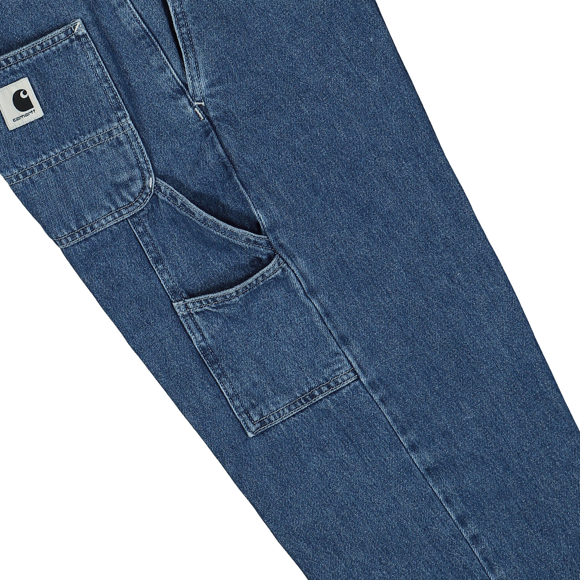 Carhartt WIP W Pierce Pant Straight Blue Stone Washed Jeans Detail view 2 | Overkill