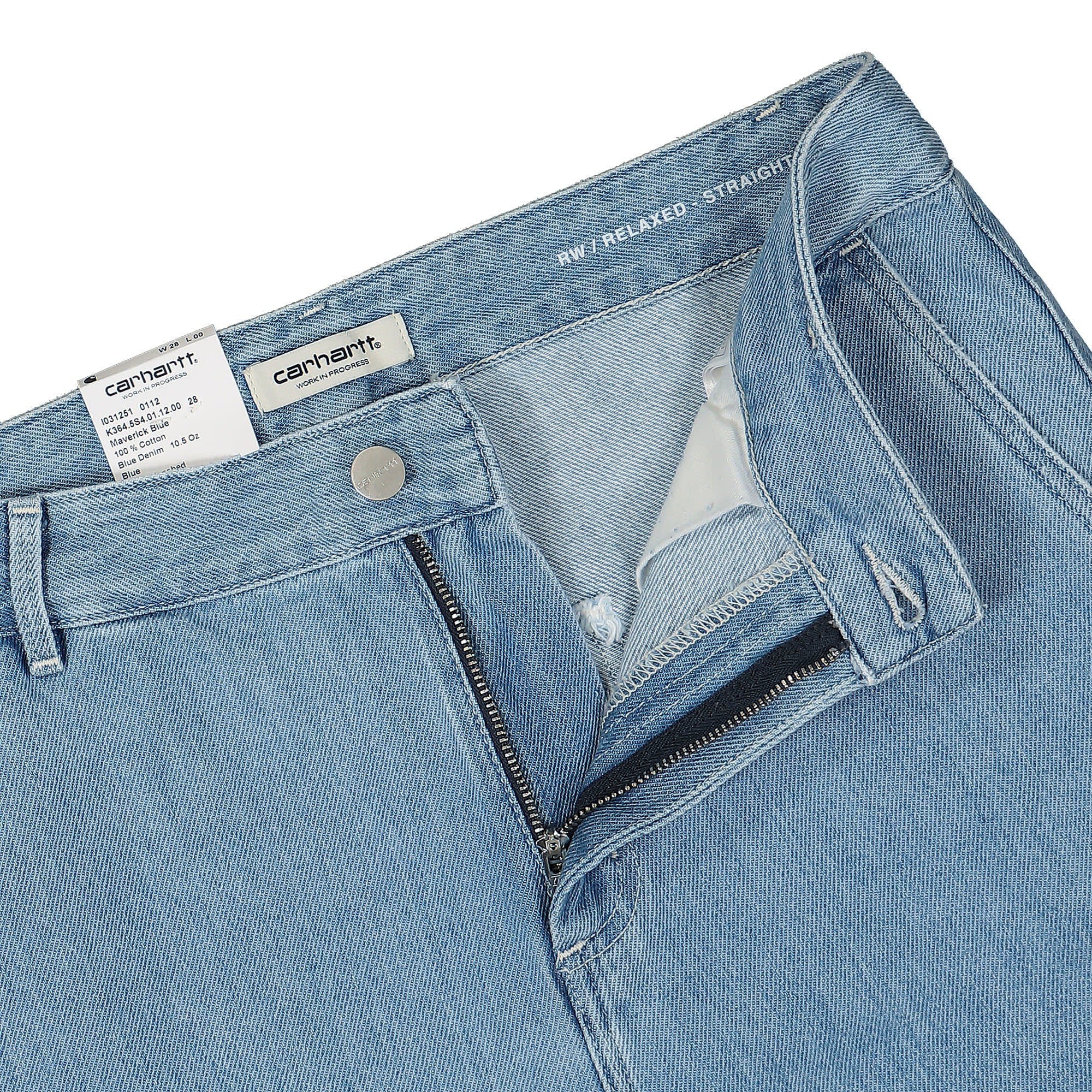 Carhartt WIP W Pierce Pant Straight Blue Stone Bleached Jeans Detailfoto | Overkill