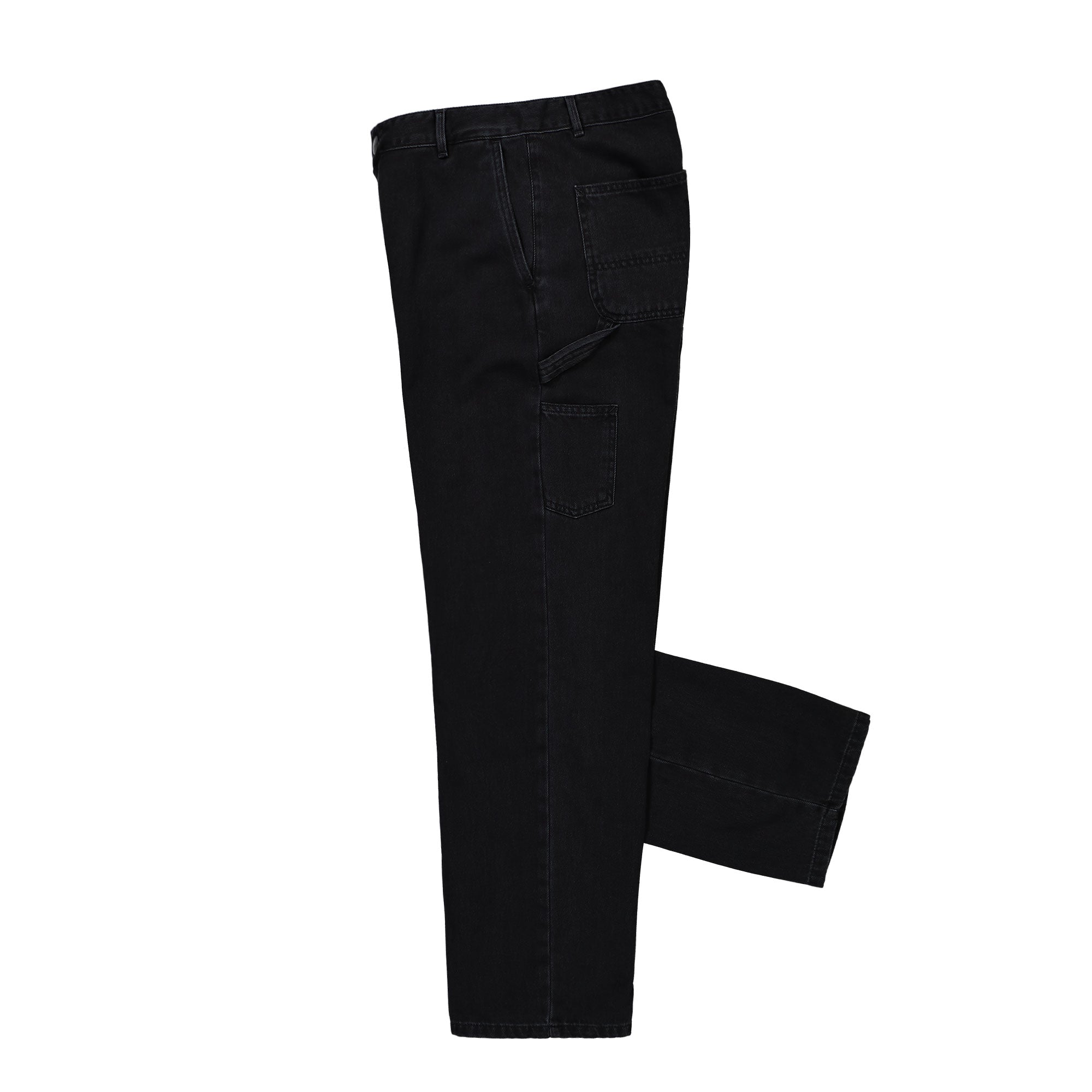 Carhartt WIP W Pierce Pant Straight Black / Stone Washed Jeans Close-up | Overkill