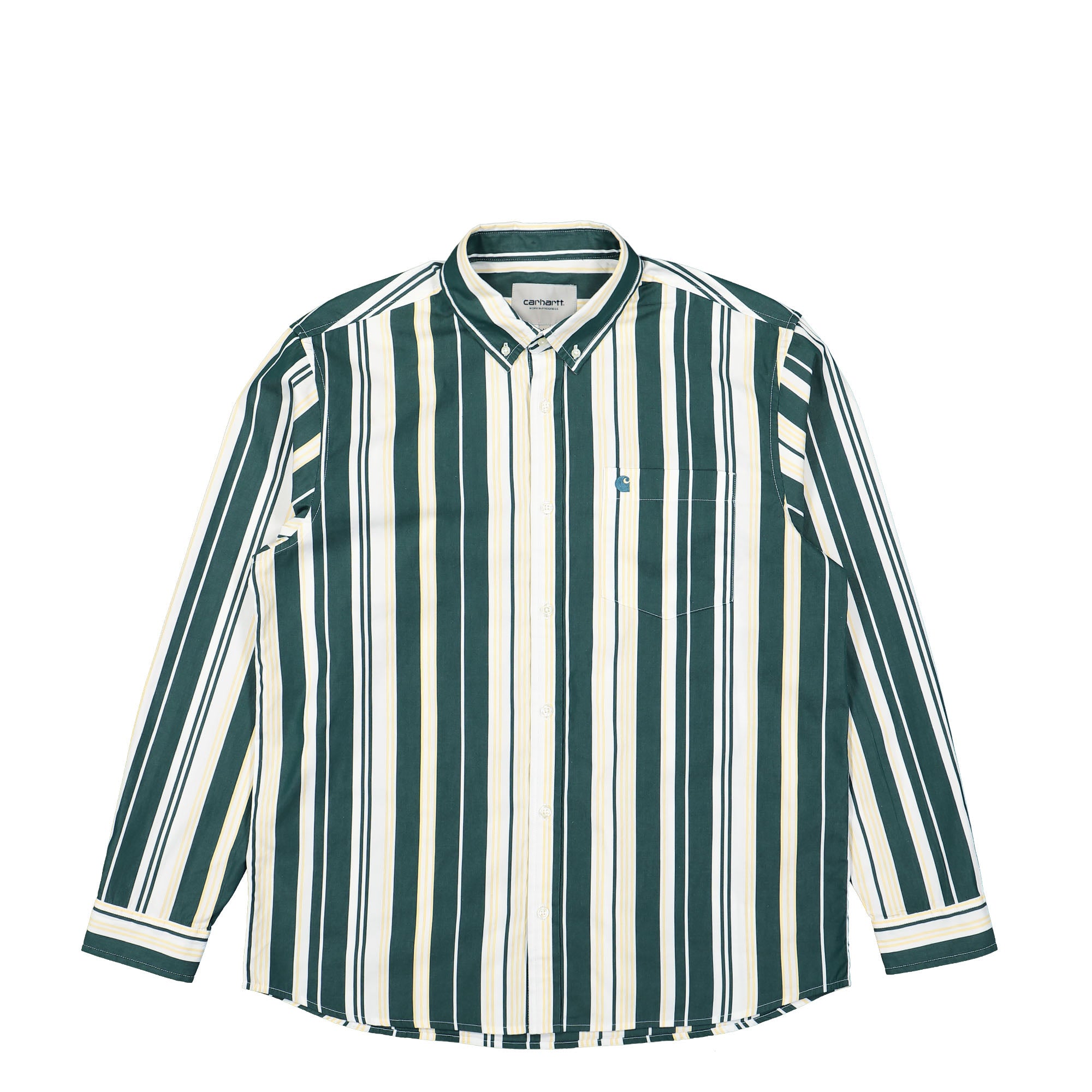 Carhartt WIP L/S Romero Shirt Romero Stripe, Citron / Botanic Shirts I031457.1G8.XX.03 | Overkill