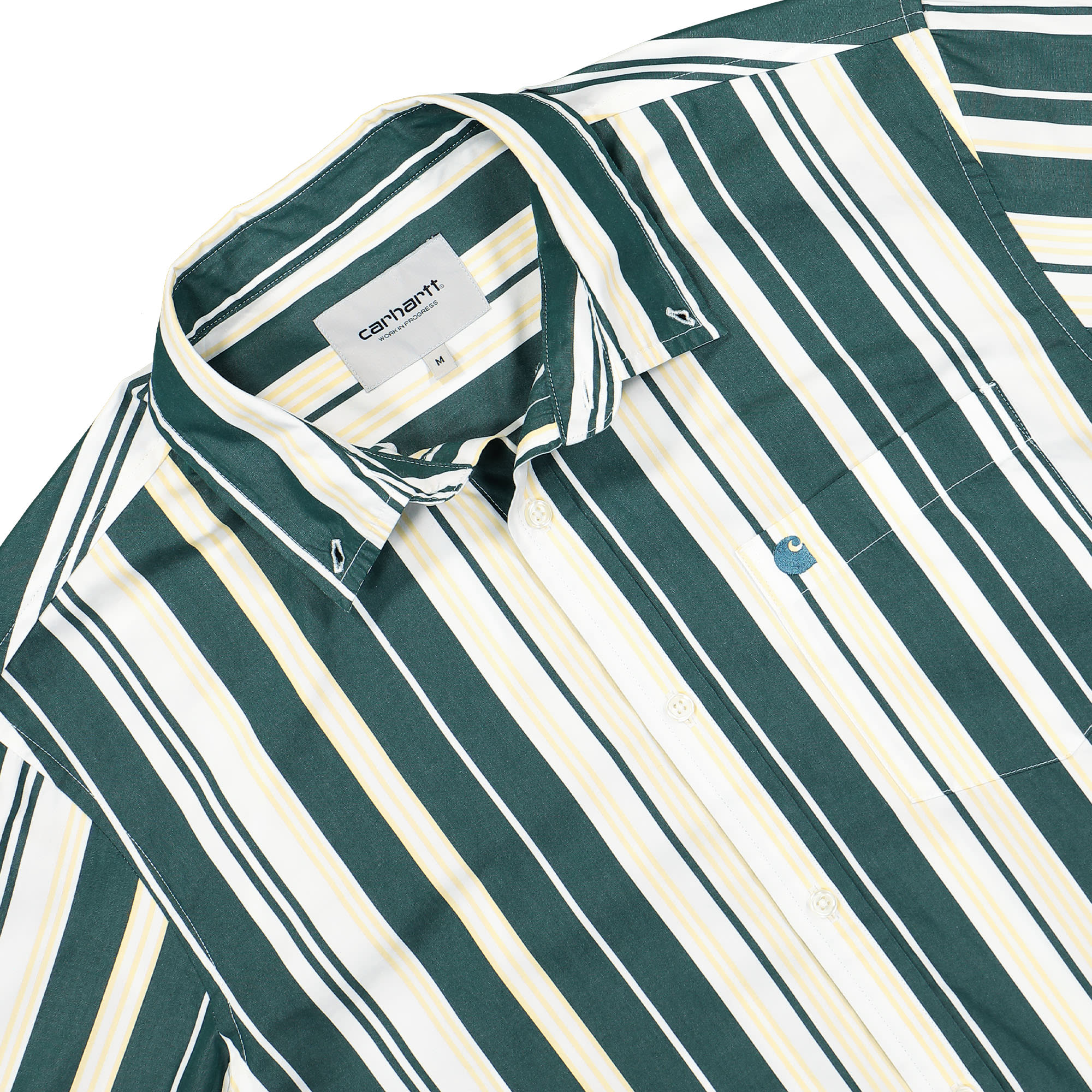 Carhartt WIP L/S Romero Shirt Romero Stripe, Citron / Botanic Shirts Close-up | Overkill
