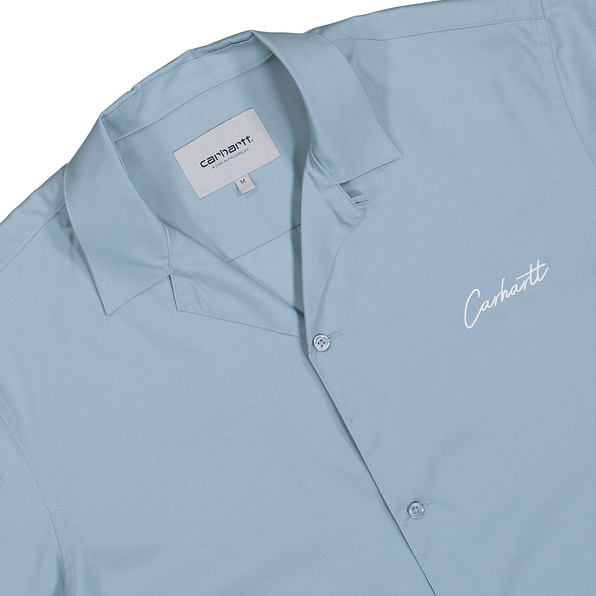 Carhartt S/S Delray Shirt Frosted Blue / White Shirts I031465.0RO.XX.03 Close-up | Overkill