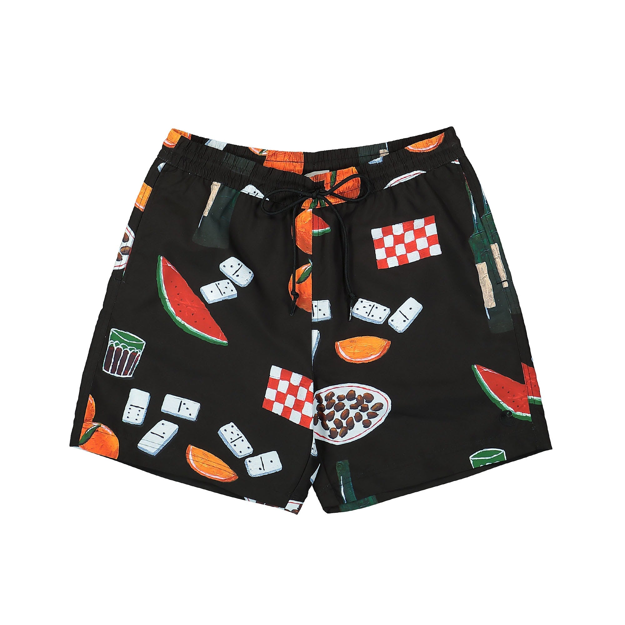 Carhartt WIP Slater Swim Trunks Isis Maria Dinner Print / Black Swimwear I031536.23J.XX | Overkill