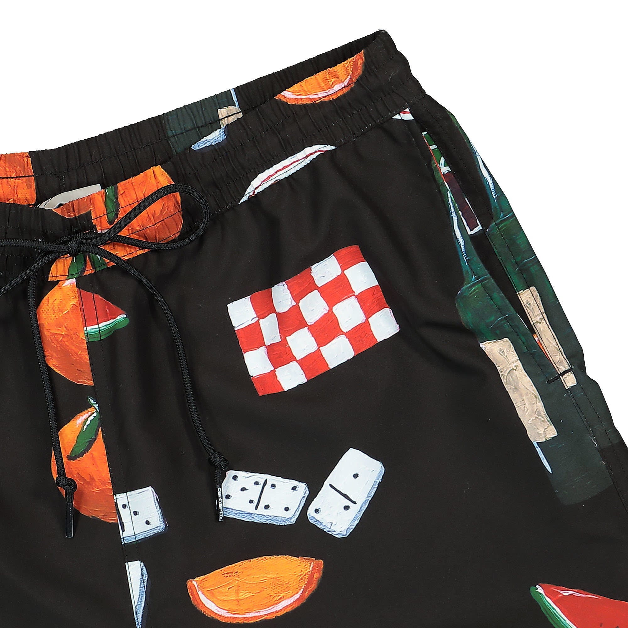 Carhartt WIP Slater Swim Trunks Isis Maria Dinner Print / Black Swimwear Detailfoto | Overkill