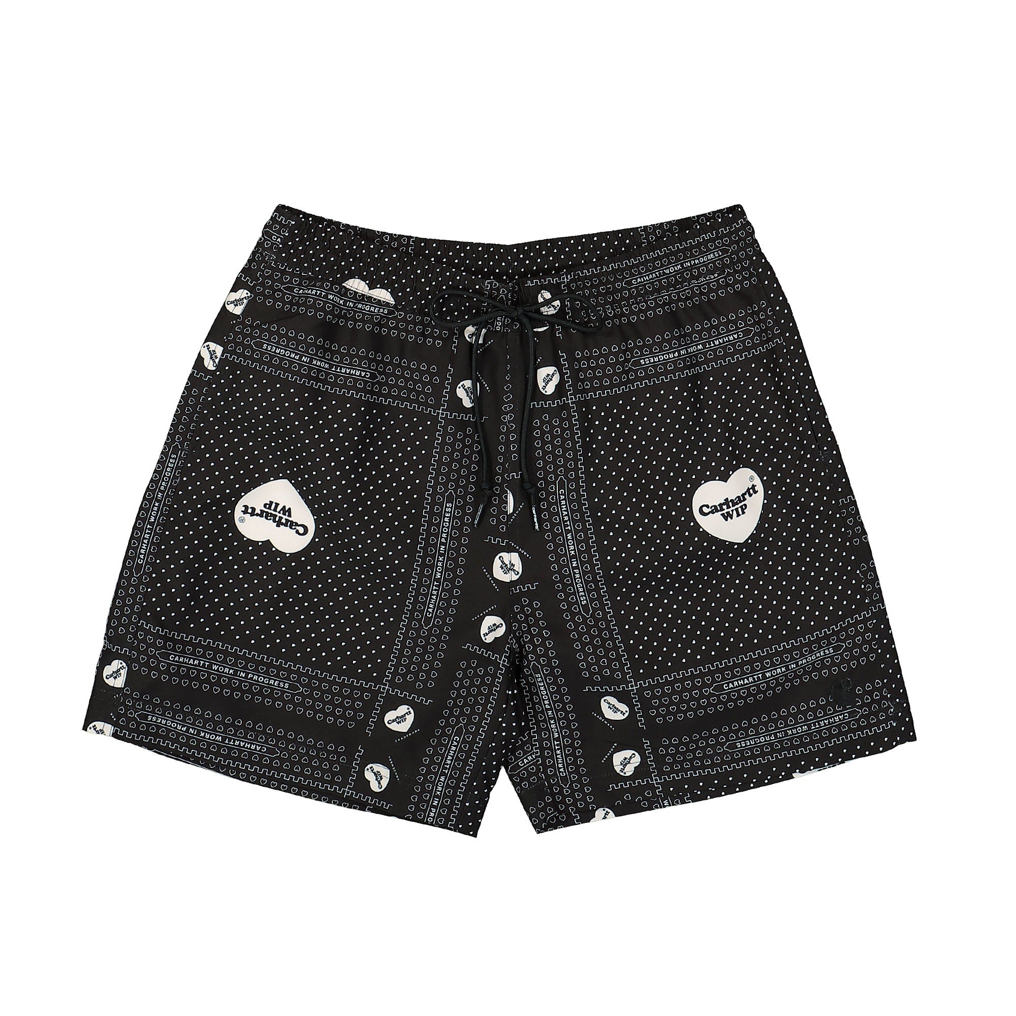Carhartt WIP Slater Swim Trunks Heart Bandana Print / Black Swimwear I031536.24M.XX | Overkill