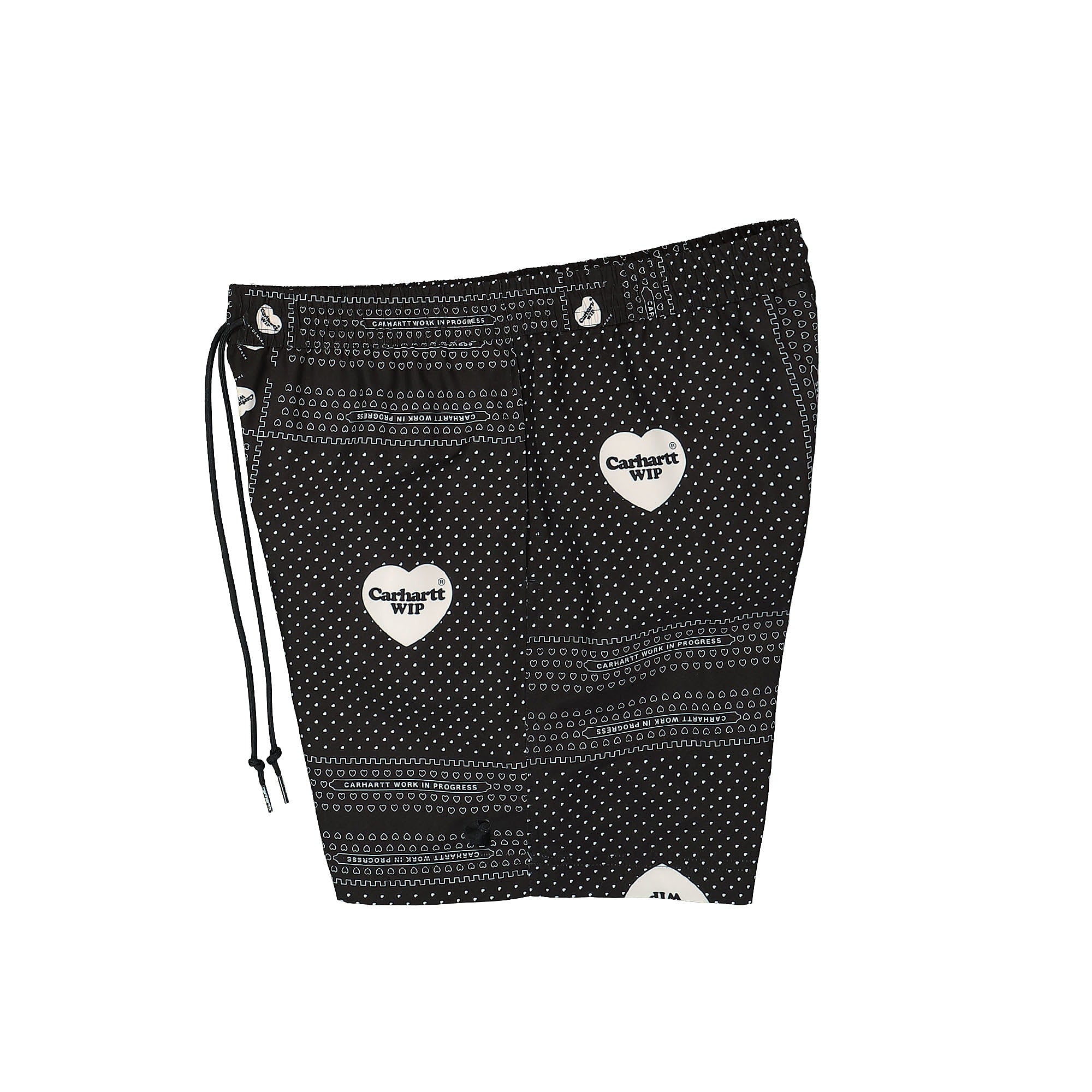 Carhartt WIP Slater Swim Trunks Heart Bandana Print / Black Swimwear Close-up | Overkill