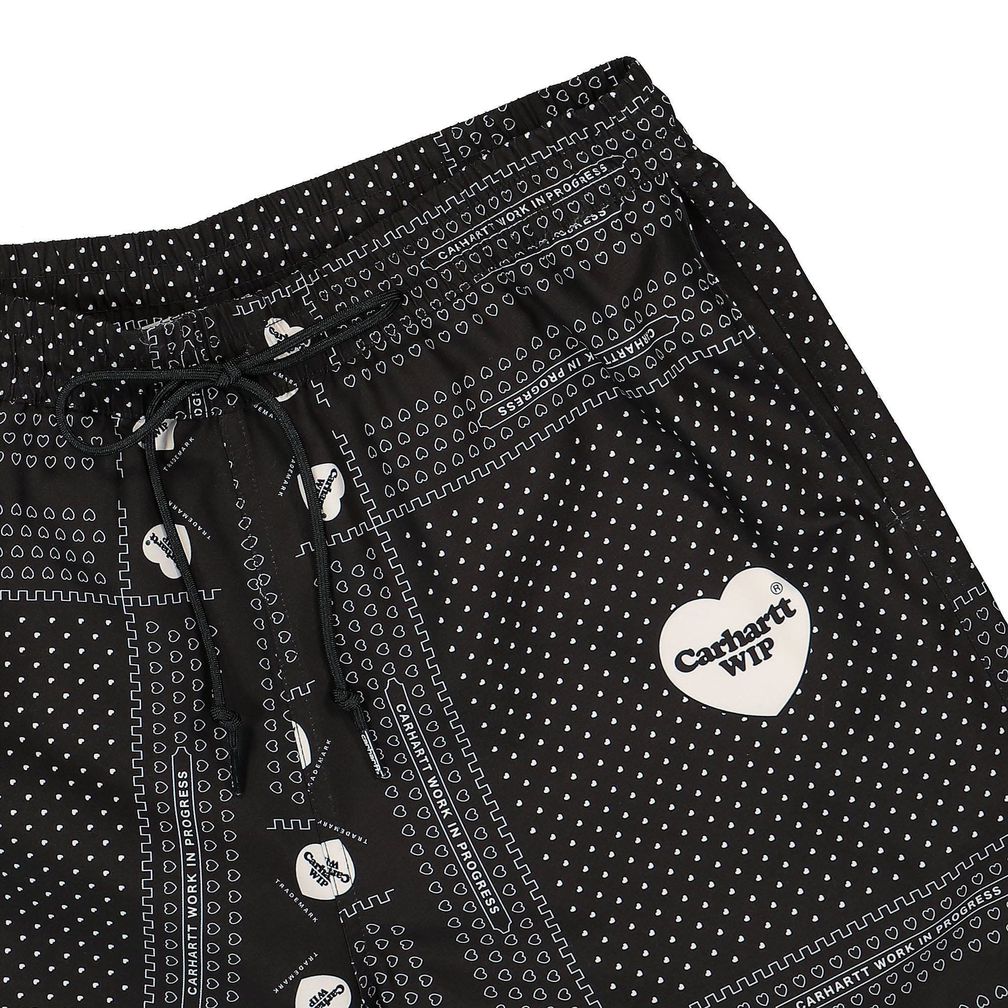 Carhartt WIP Slater Swim Trunks Heart Bandana Print / Black Swimwear Detailfoto | Overkill
