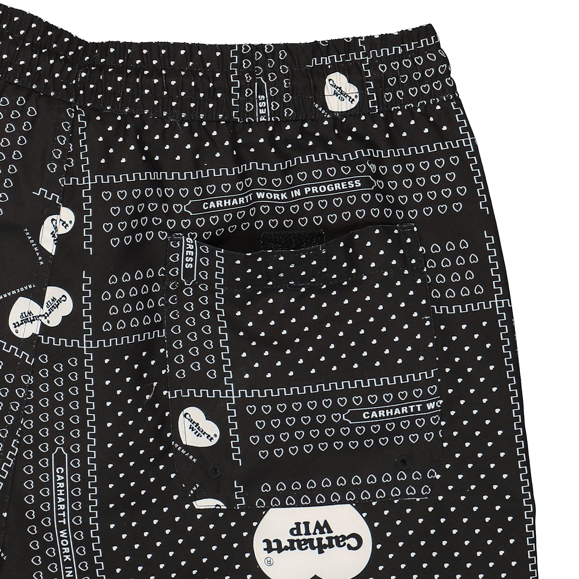 Carhartt WIP Slater Swim Trunks Heart Bandana Print / Black Swimwear Detail view 1 | Overkill