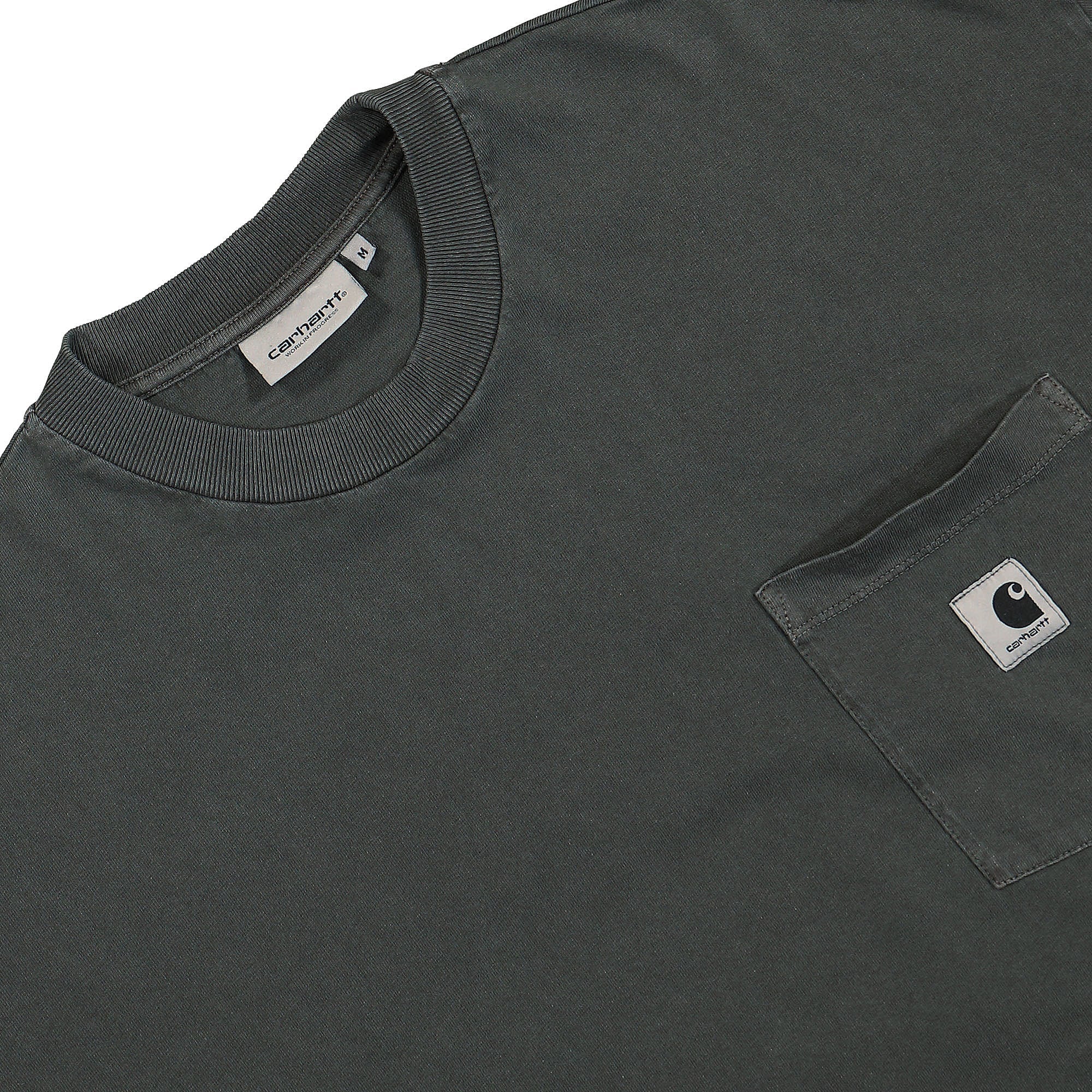Carhartt WIP W S/S Nelson Grand T-Shirt Charcoal Garment Dyed T-Shirts Close-up | Overkill