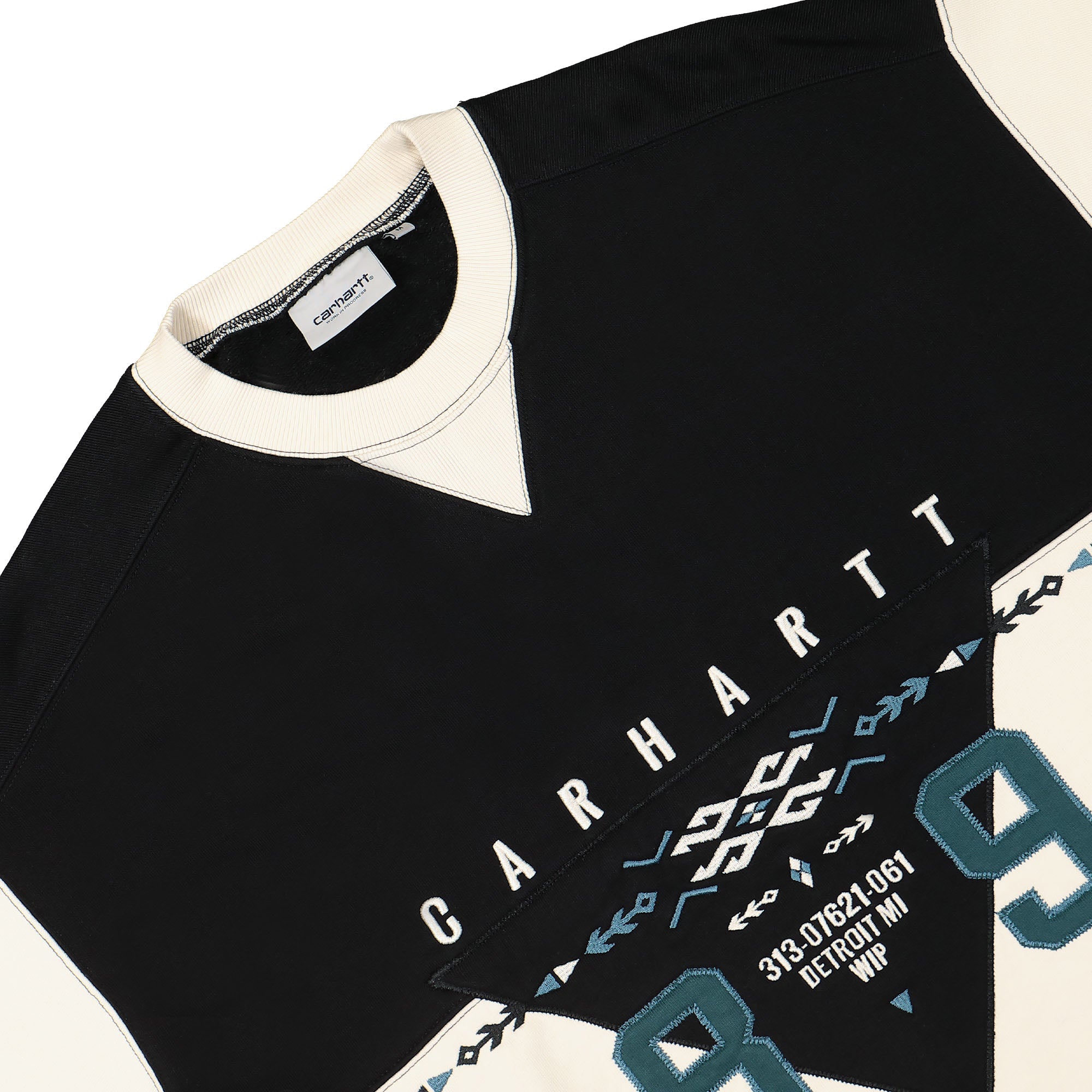 Carhartt WIP Santa Fe Sweat Black / Natural Sweatshirts Close-up | Overkill