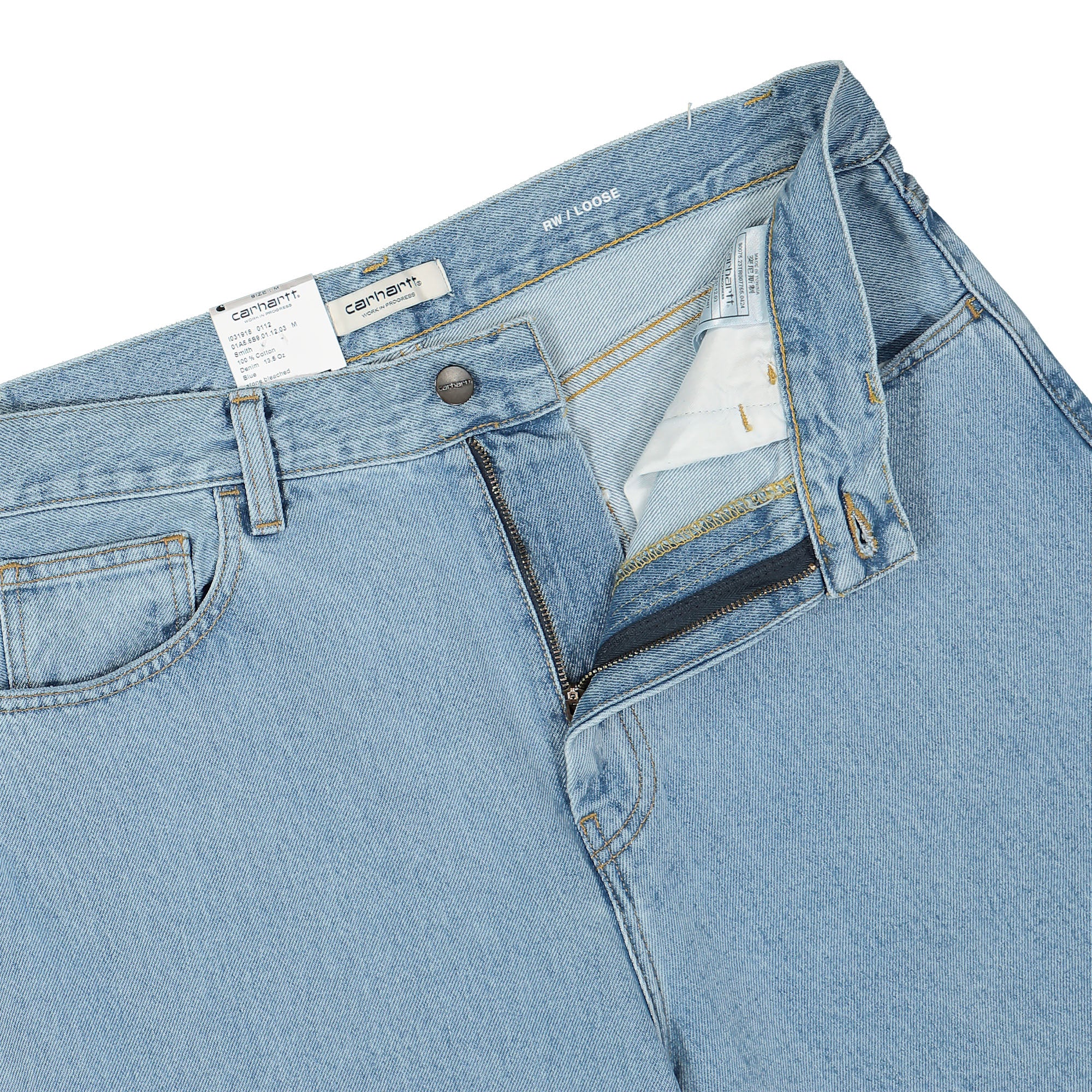 Carhartt WIP W Brandon Pant Blue Stone Bleached Jeans Detailfoto | Overkill