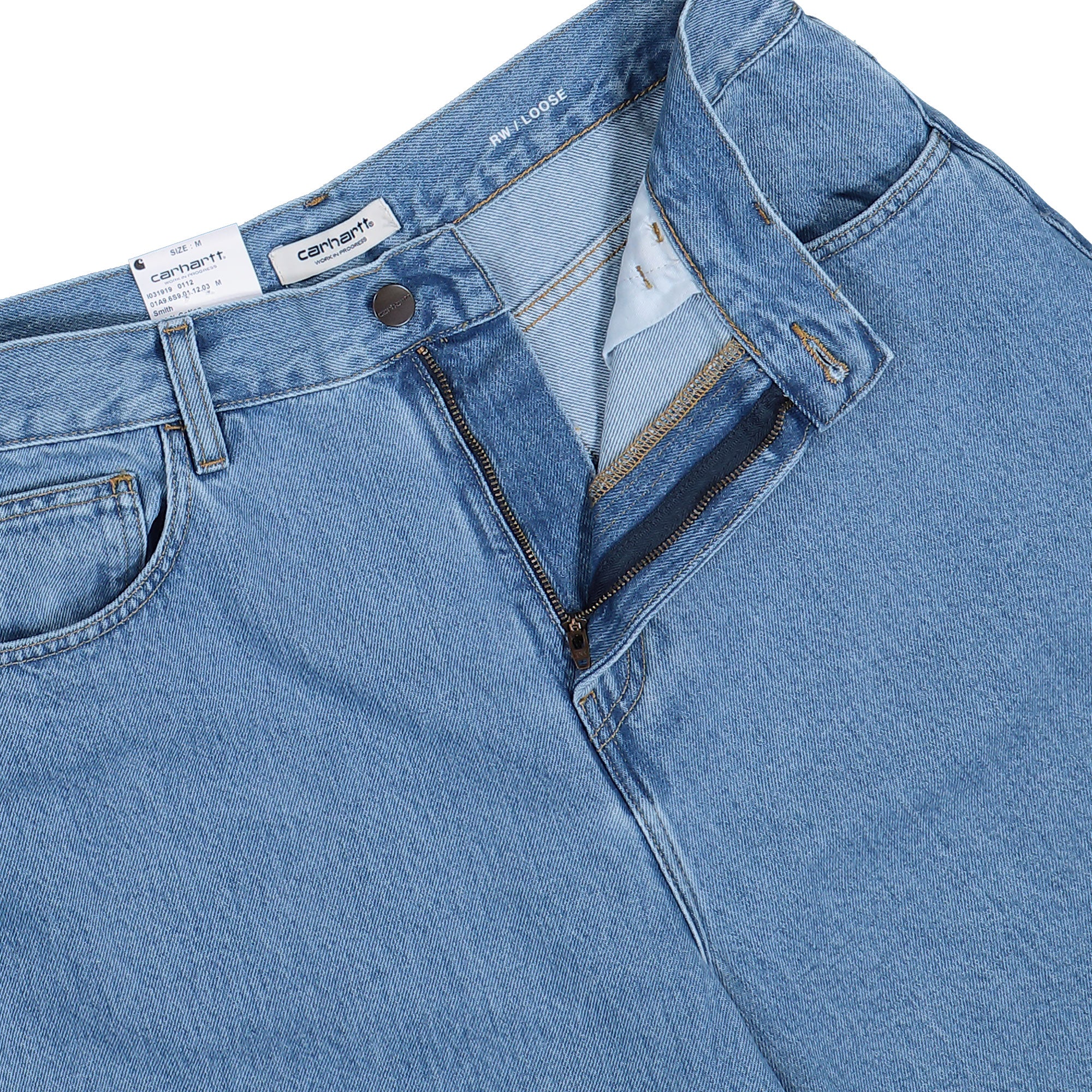 Carhartt W Brandon Short Blue Stone Bleached Shorts I031919.01.12.03 Detail View 1 | Overkill