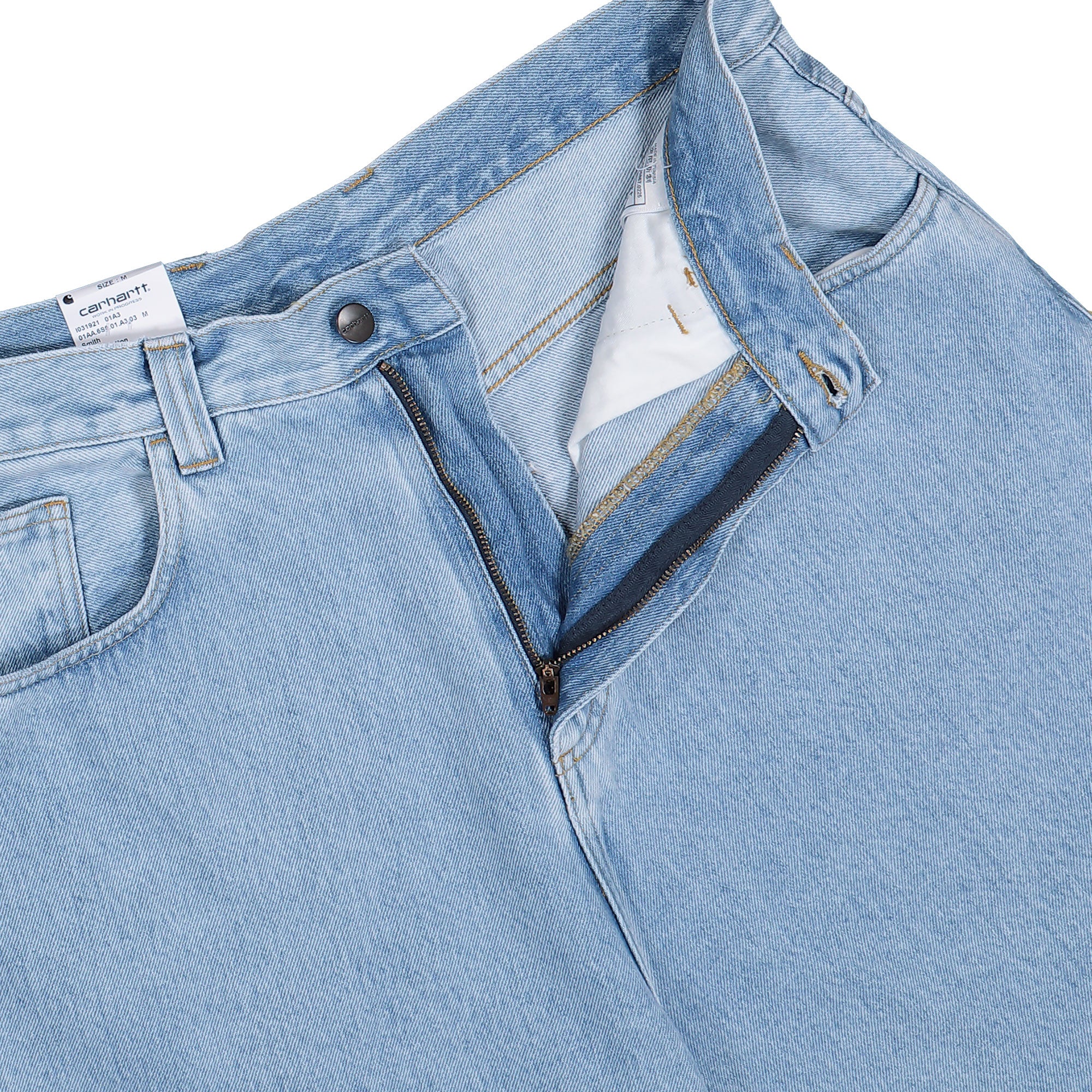 Carhartt Brandon Short Blue Heavy Stone Bleached Shorts I031921.01.A3.03 Detail View 1 | Overkill