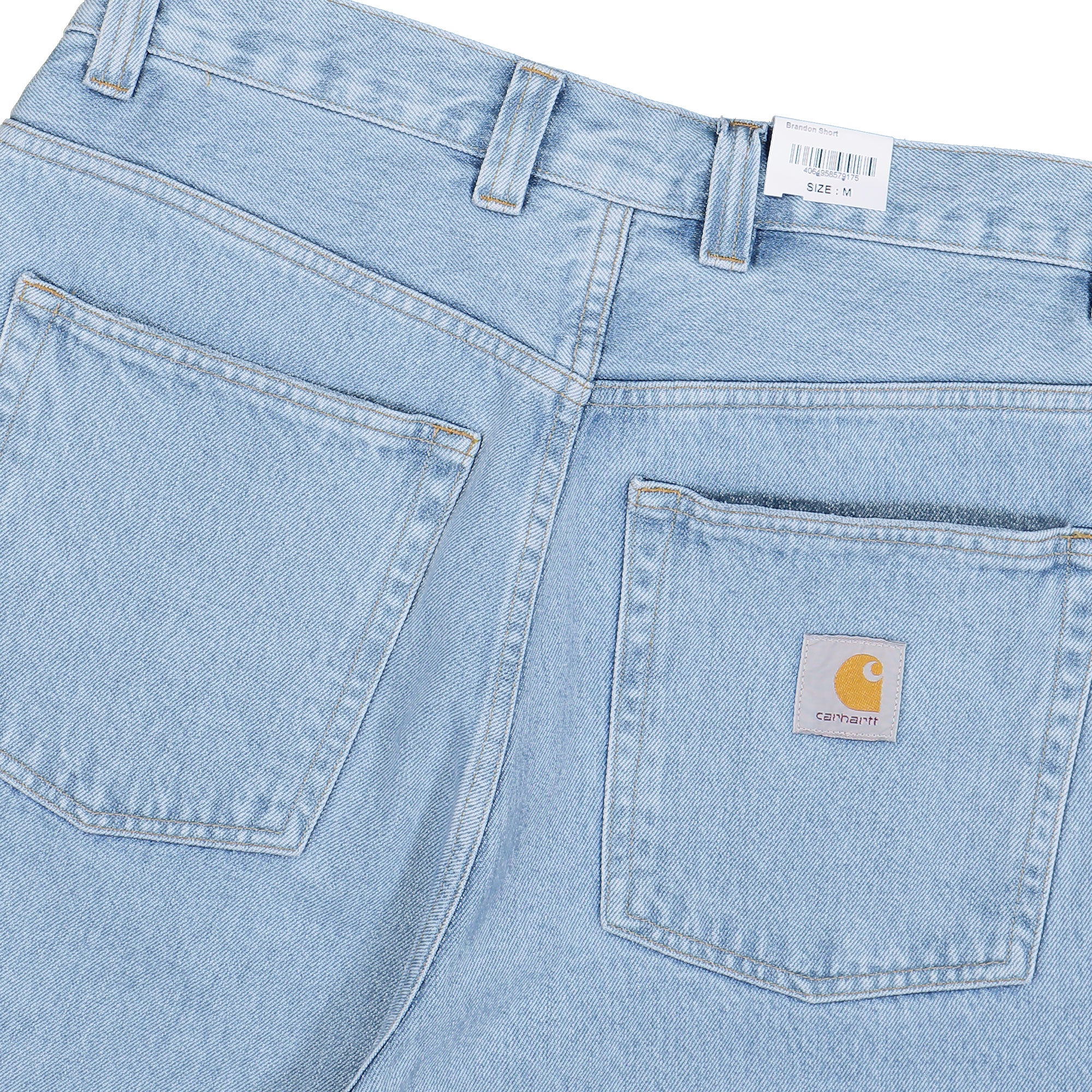 Carhartt Brandon Short Blue Heavy Stone Bleached Shorts I031921.01.A3.03 Detail View 2 | Overkill