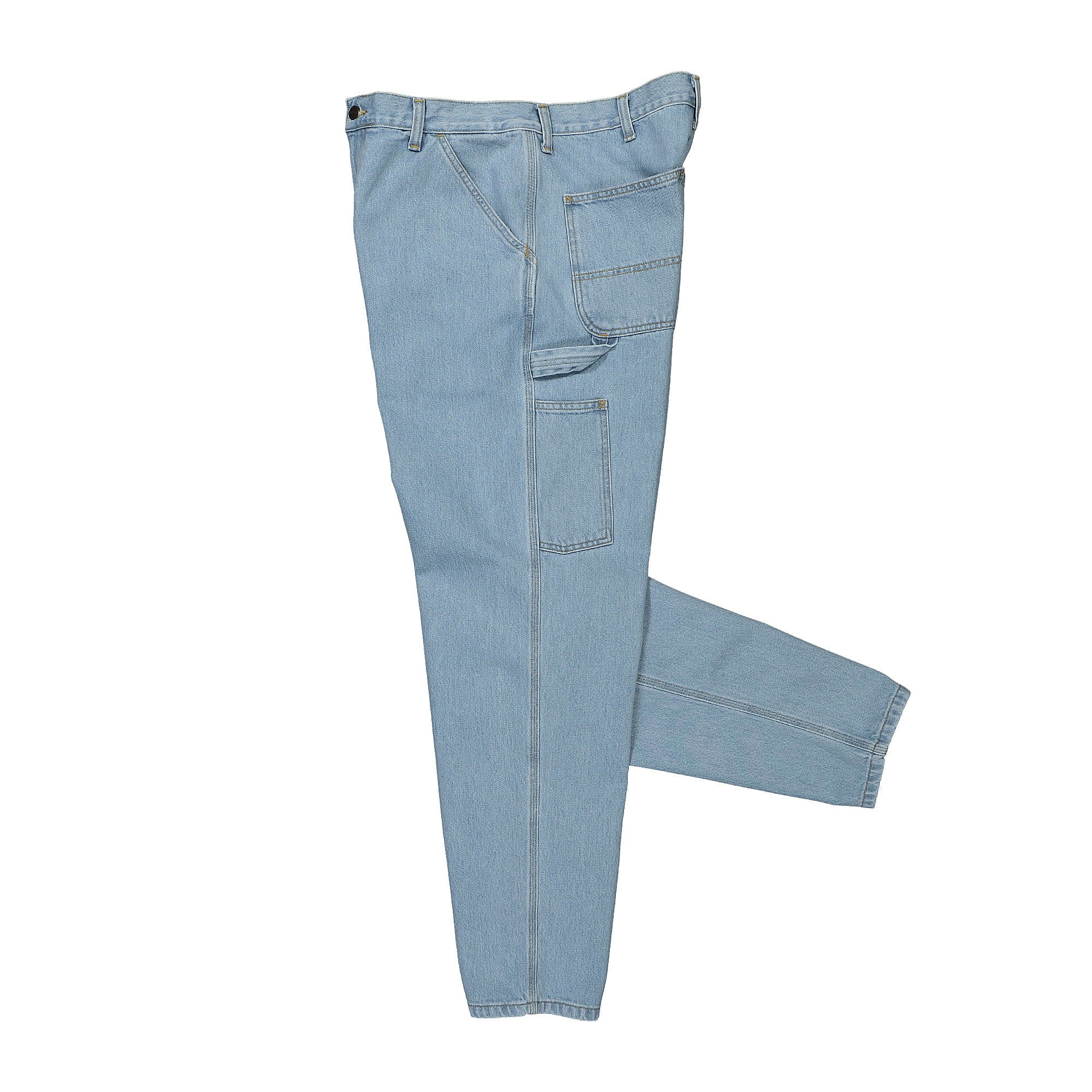 Carhartt WIP Single Knee Pant Smith Blue Heavy Stone Bleached Jeans Close-up | Overkill