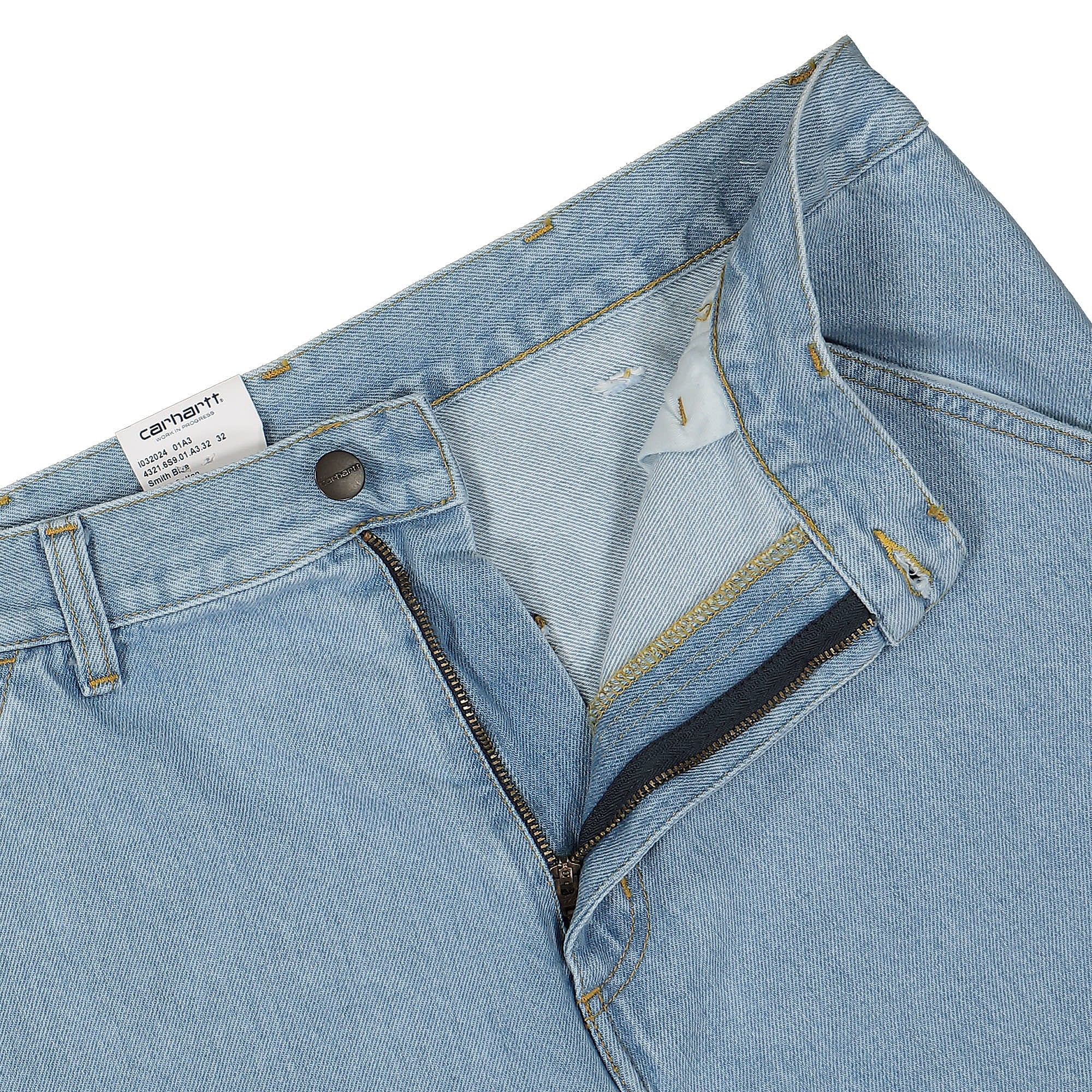 Carhartt WIP Single Knee Pant Smith Blue Heavy Stone Bleached Jeans Detailfoto | Overkill