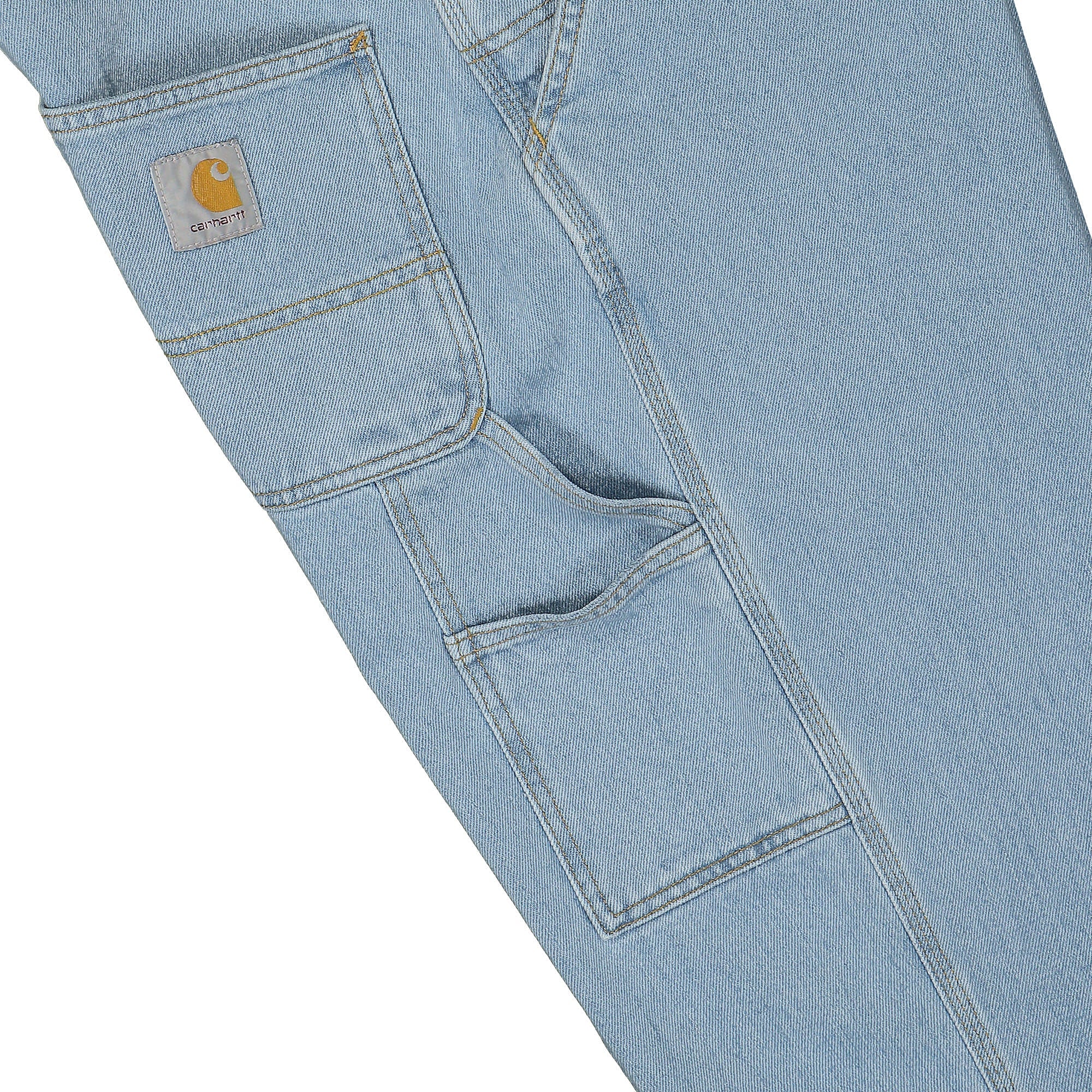Carhartt WIP Single Knee Pant Smith Blue Heavy Stone Bleached Jeans Detail view 2 | Overkill