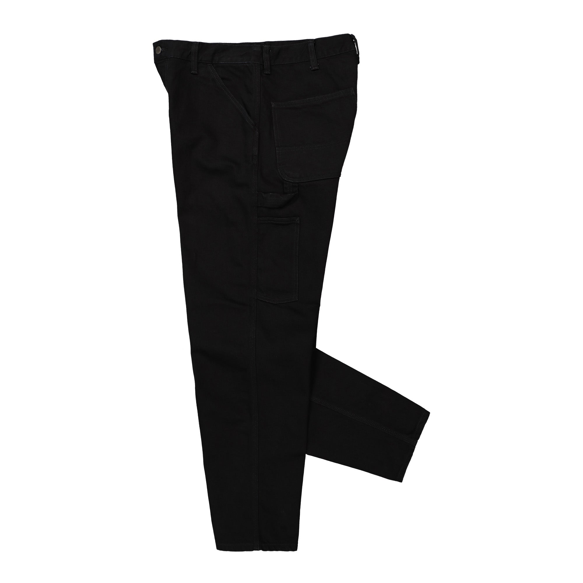 Carhartt WIP Single Knee Pant Black Rinsed Jeans Close-up | Overkill